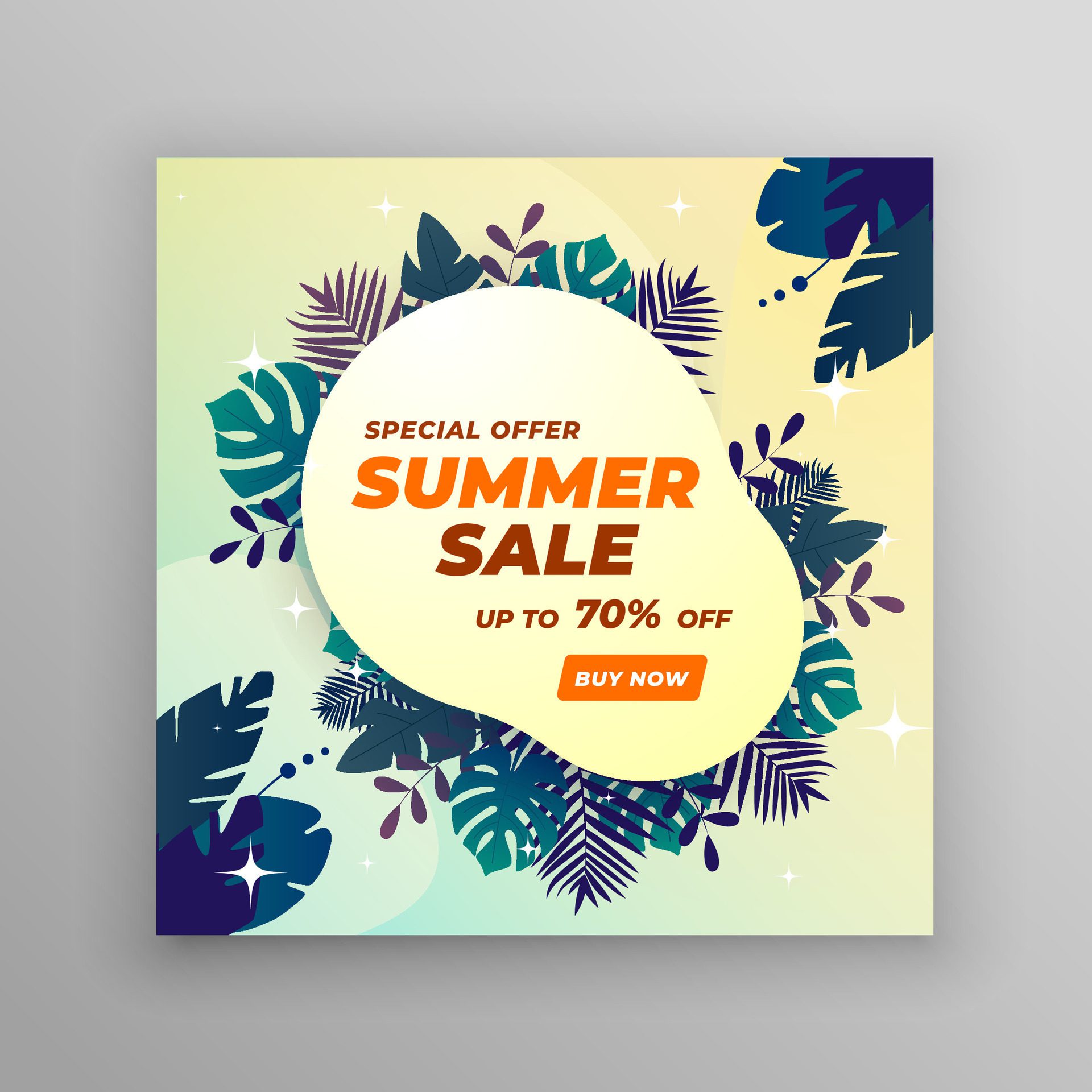 Summer Sale poster and banner template. Sale banner Design for Summer in flat lay styling. Free Vector