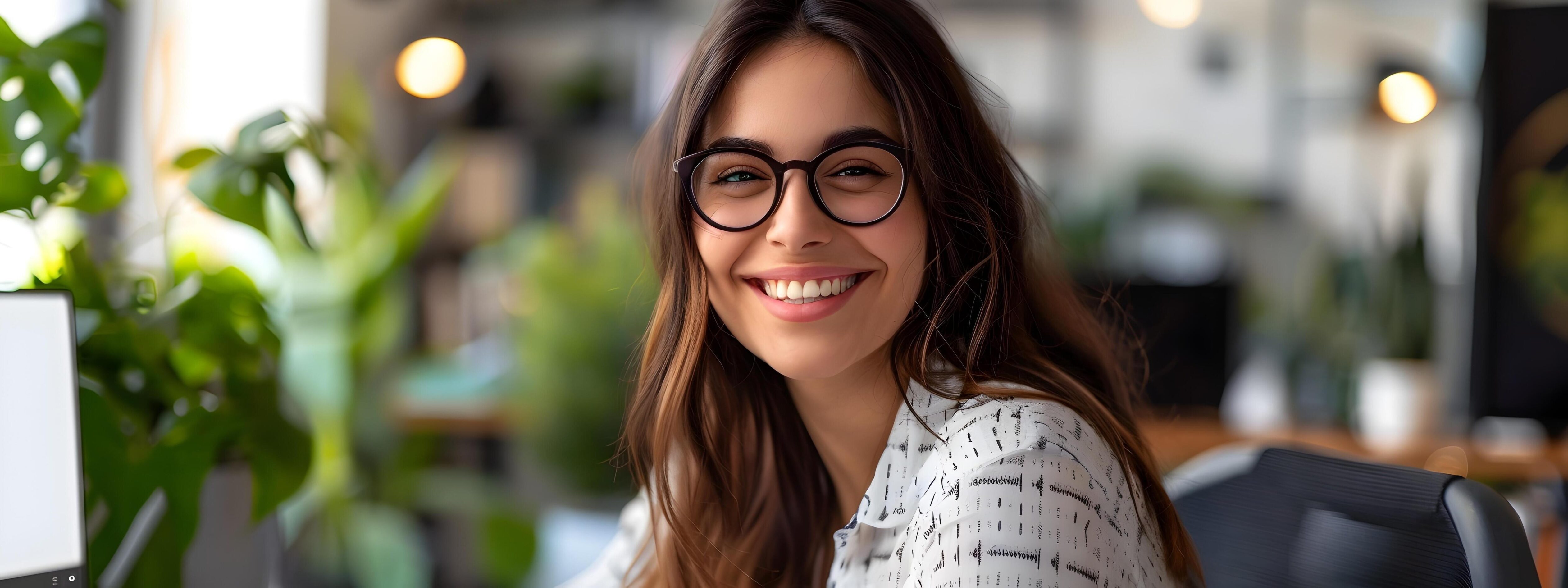 Confident Young Executive Smiling Happily in Corporate Setting Stock Free