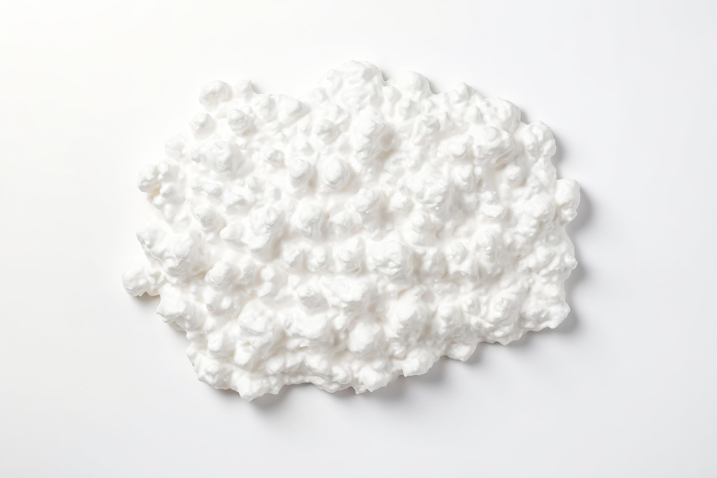 Close-up of Cottage Cheese on White Background Stock Free