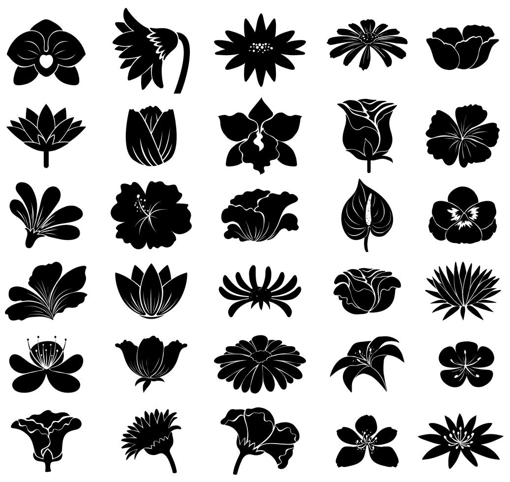 Black floral templates Stock Free