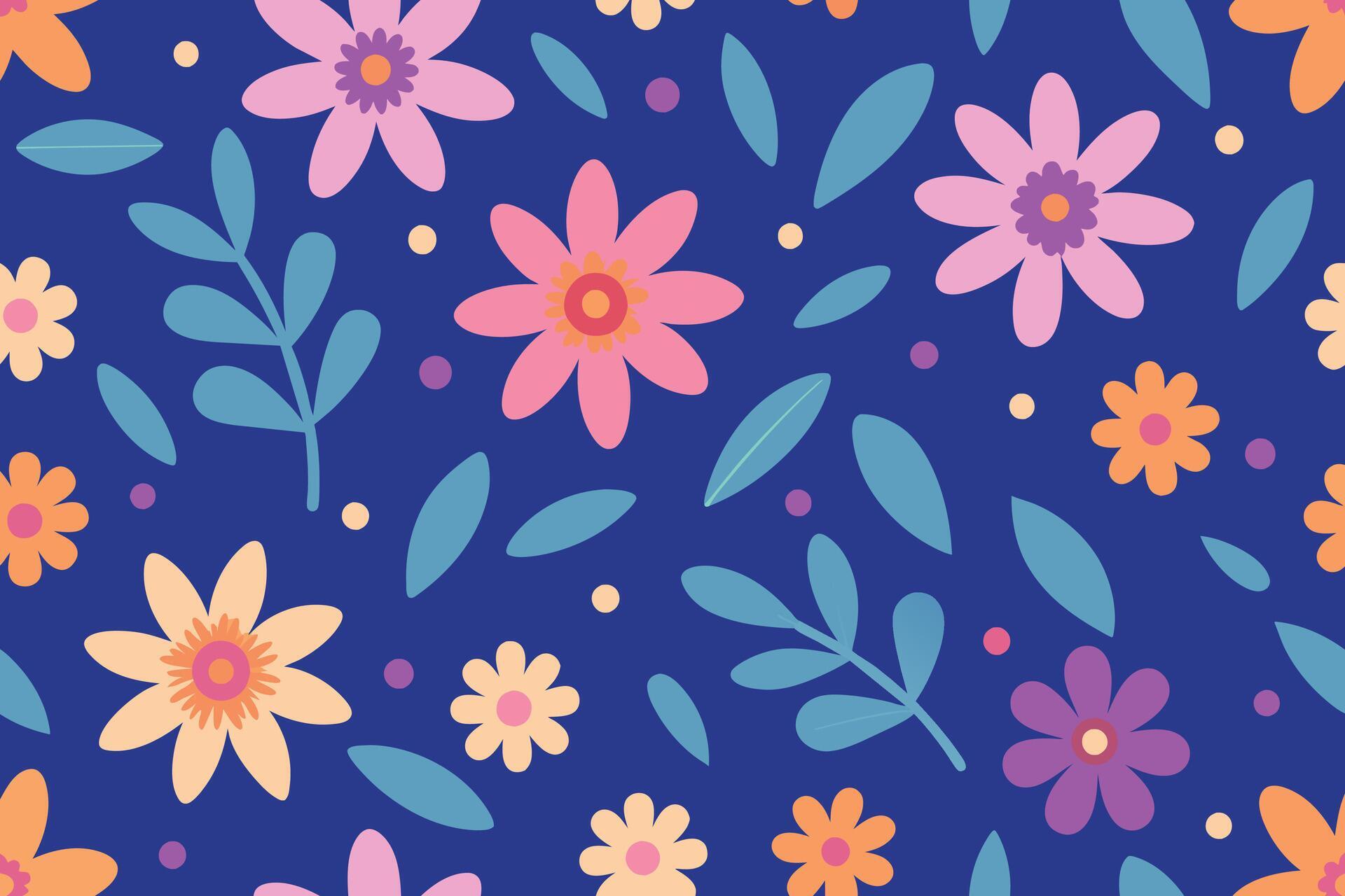 Seamless Pattern Elements Flower Ditsy Stock Free