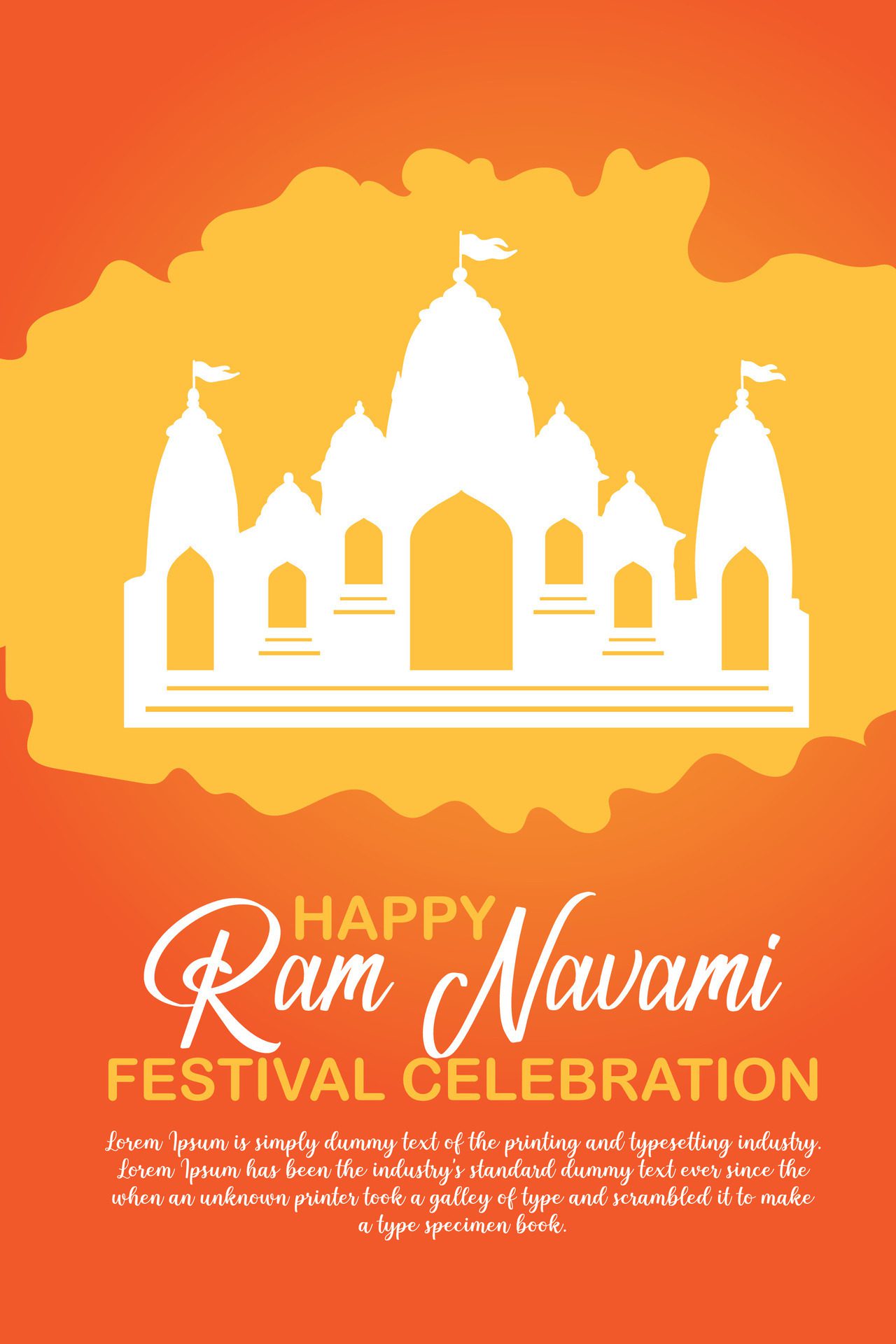 Happy Ram Navami cultural Banner Hindu festival vertical post wishes celebration card Ram Navami celebration background Free Vector