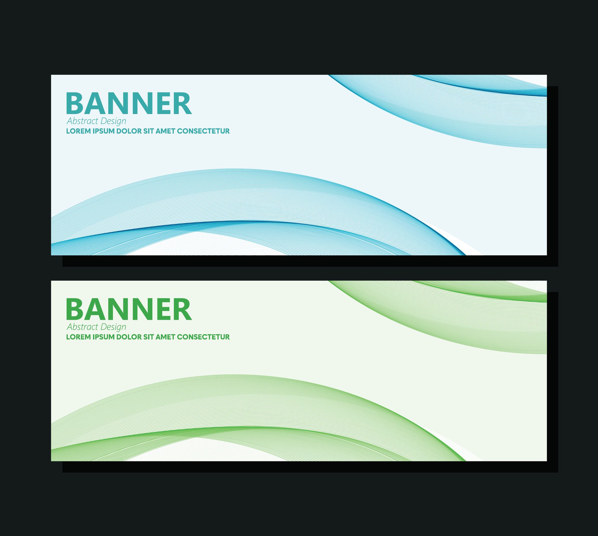 Line abstract wave banner design Free Vector