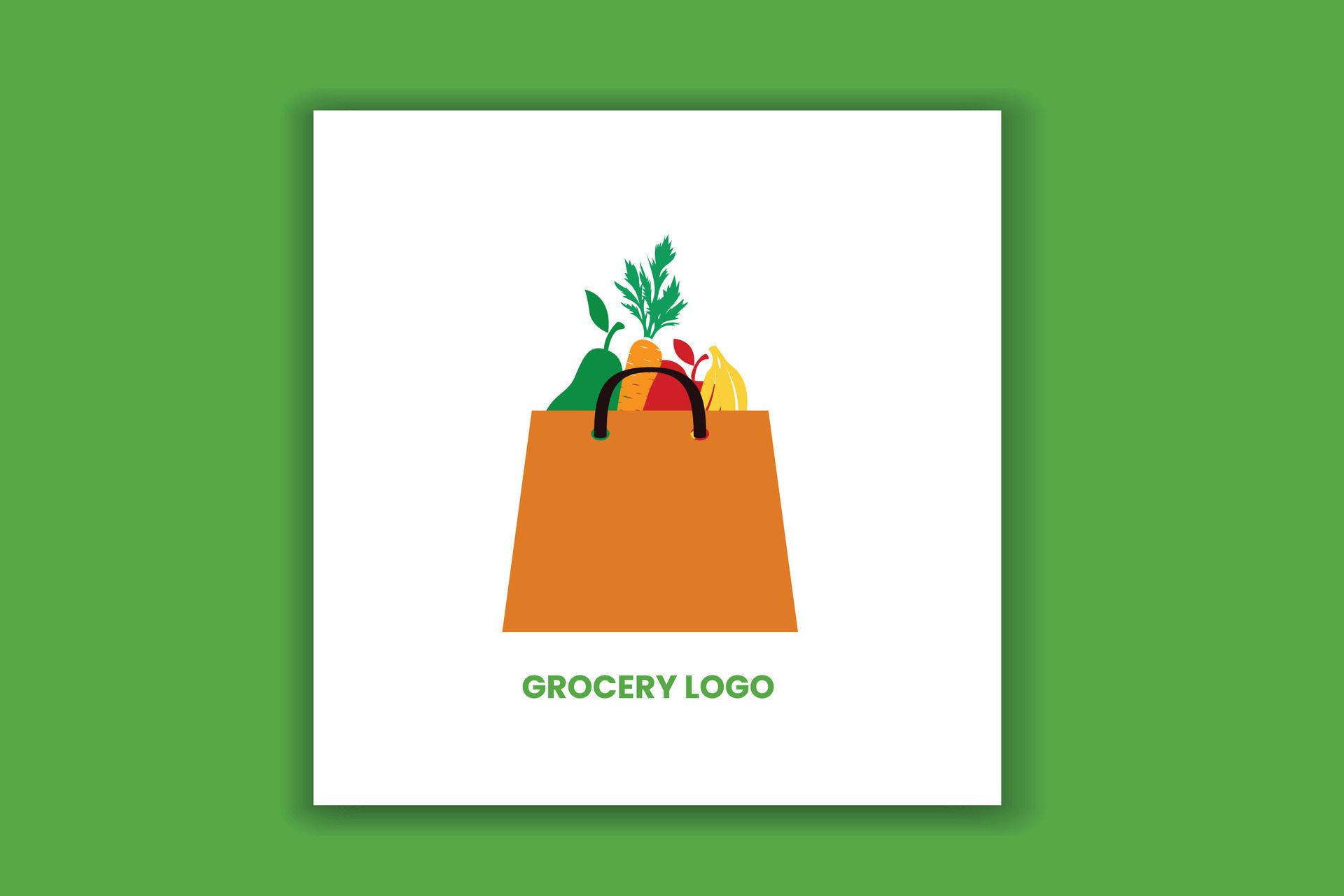 grocery logo design and banner design Free Vector