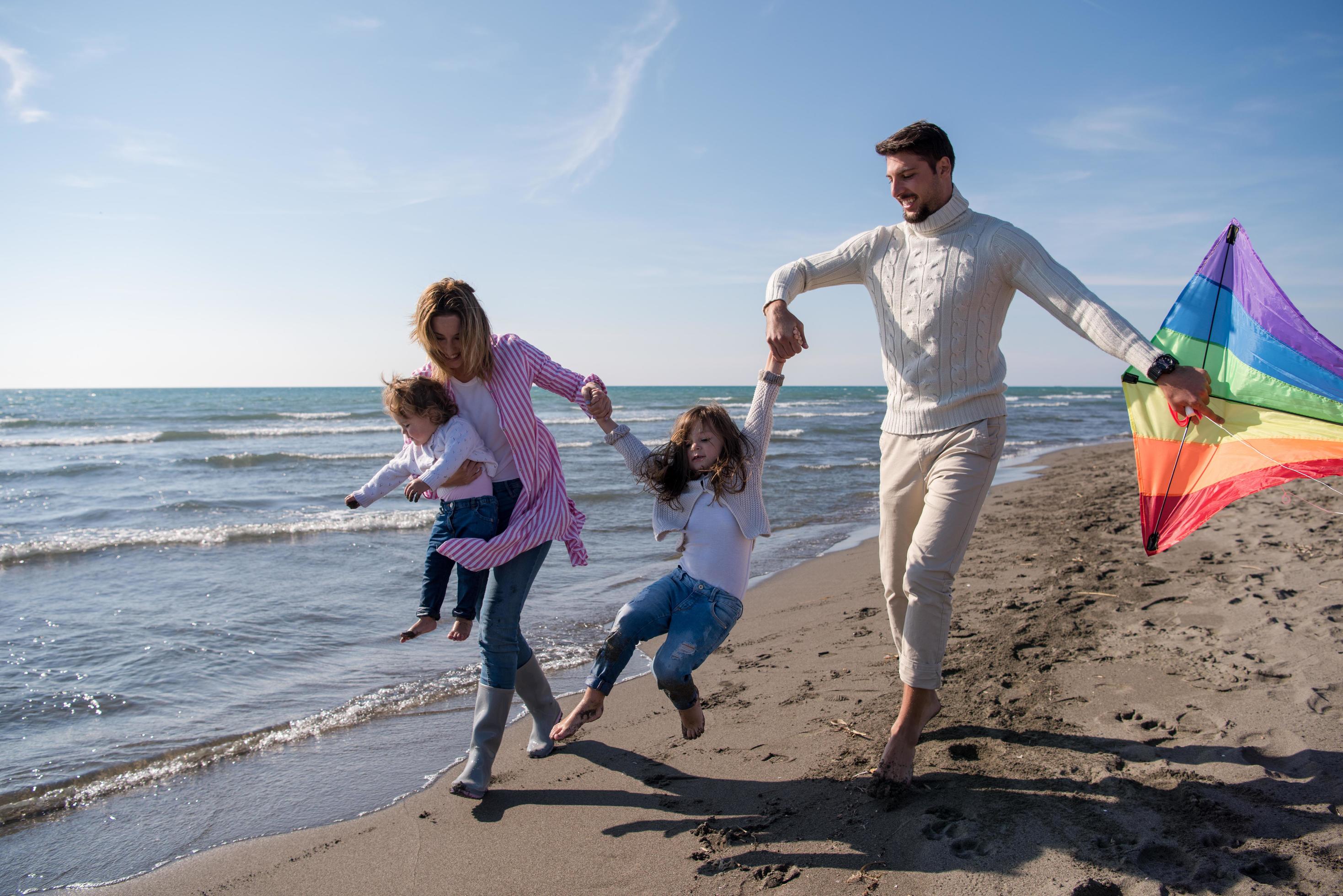 happy family enjoying vecation during autumn day Stock Free