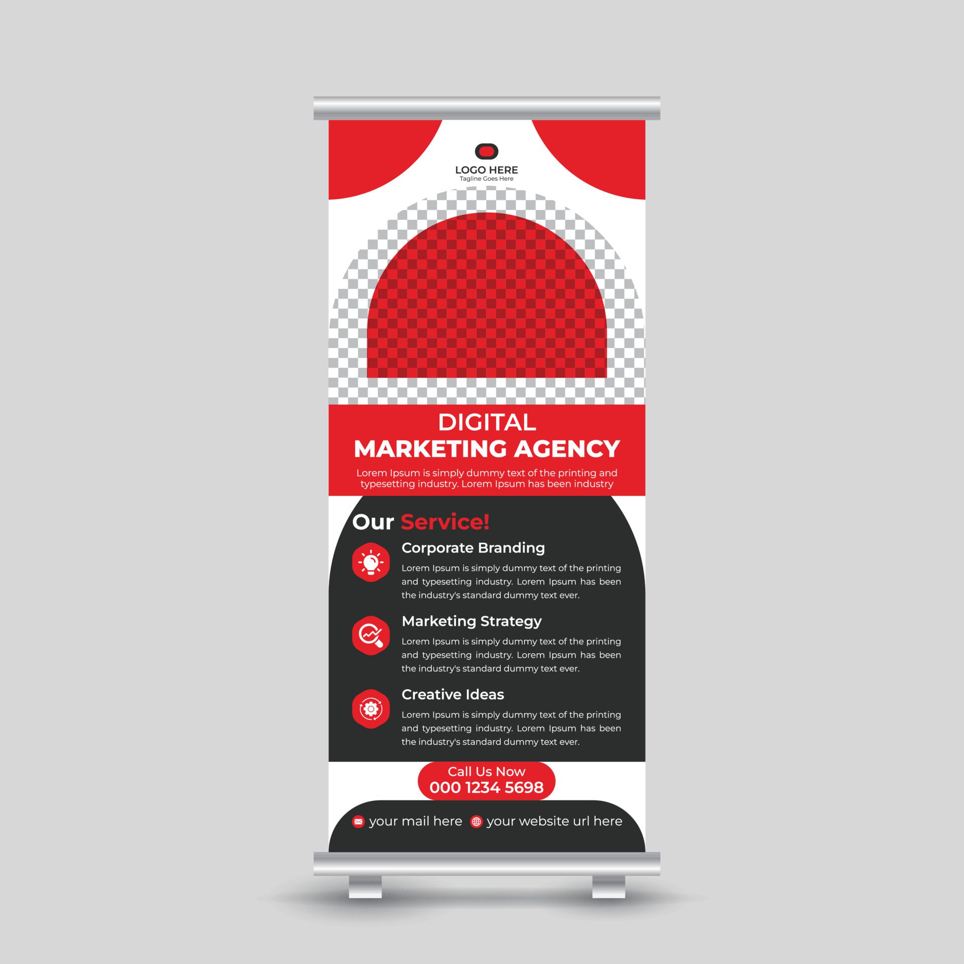 Creative modern marketing roll up banner design template for your company Free Vector Free Vector