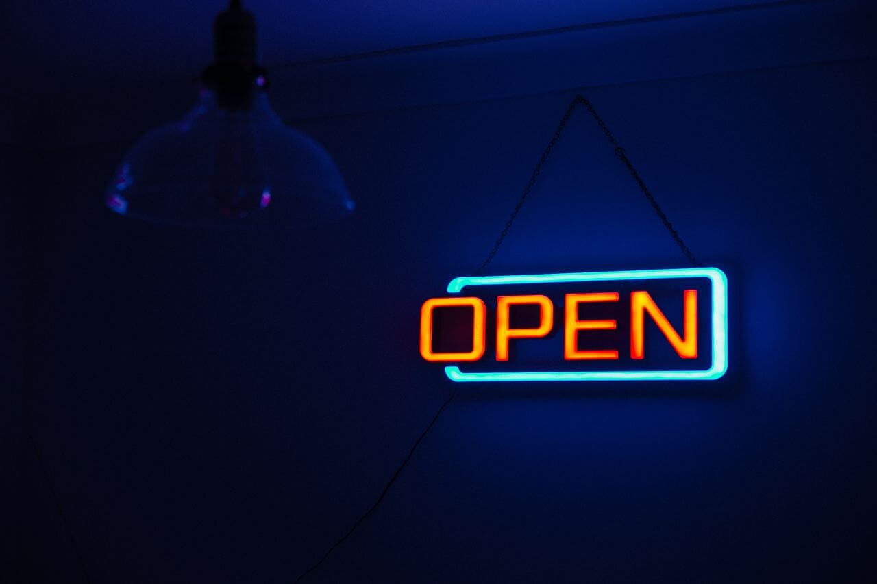 Open Neon Sign Stock Free