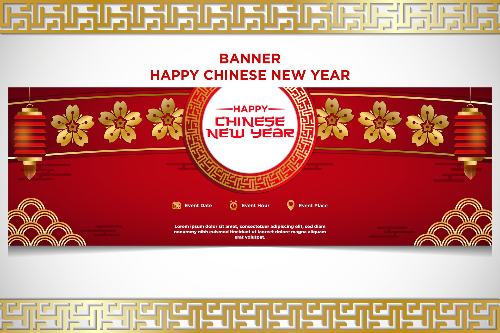 Vector Chinese New Year Festival Celebration Banner Template Free Vector