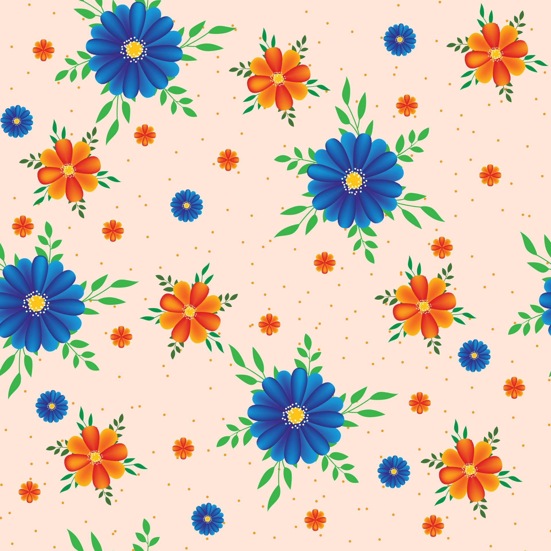 Floral seamless pattern Hand drawn colorful flowers Natural background with colorful painted flowers Stock Free