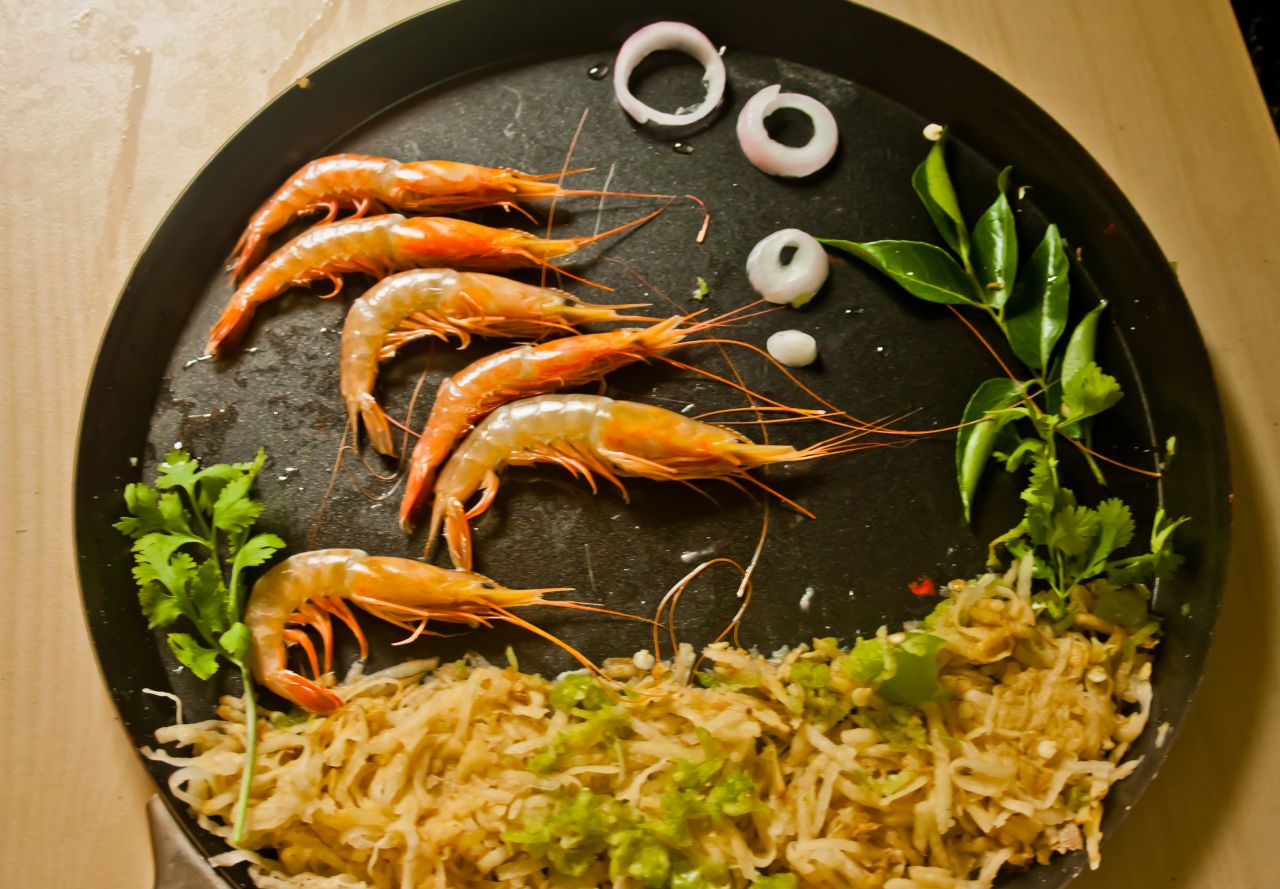 Prawns Food Decoration Stock Free