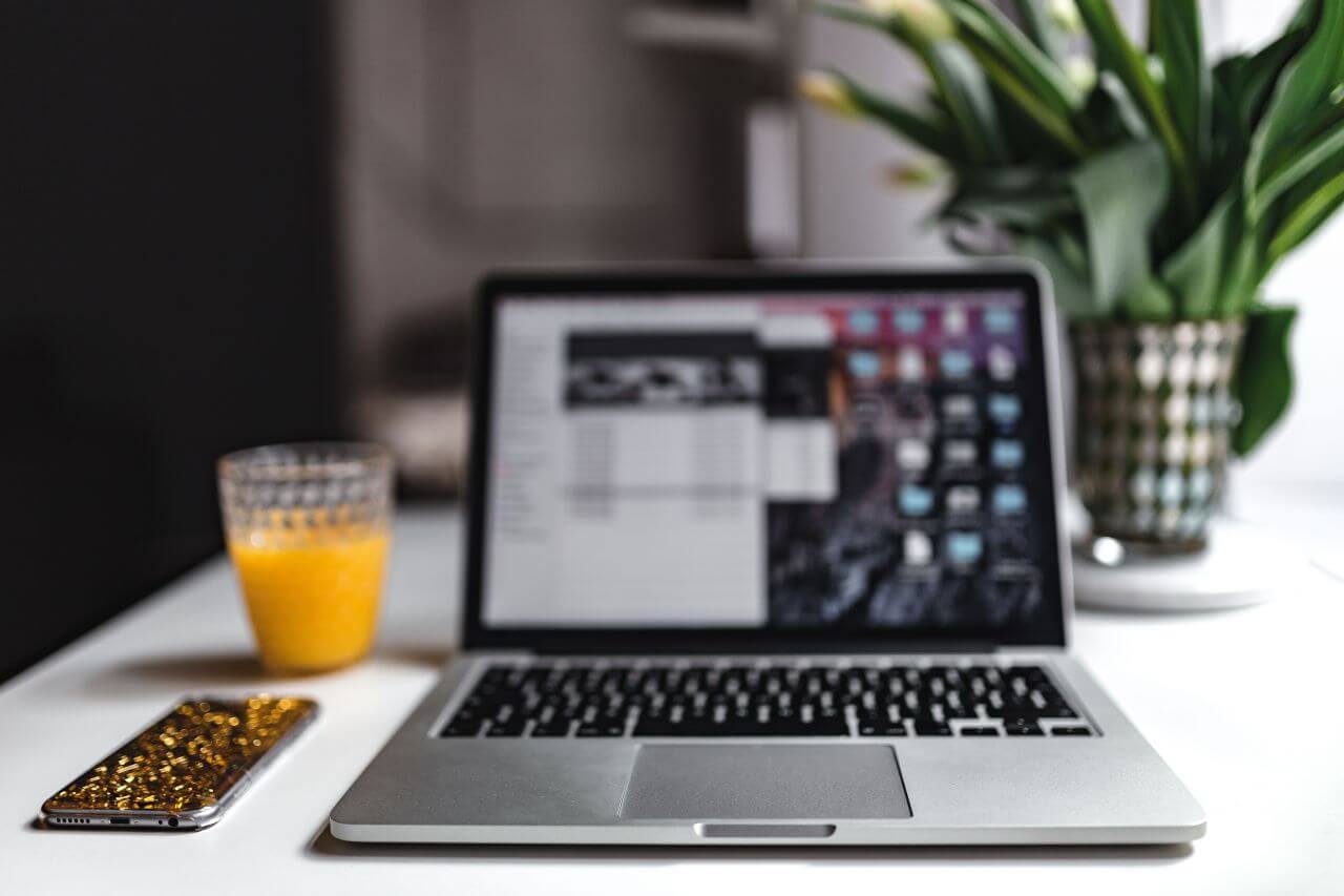 MacBook Pro Desk Orange Juice Stock Free