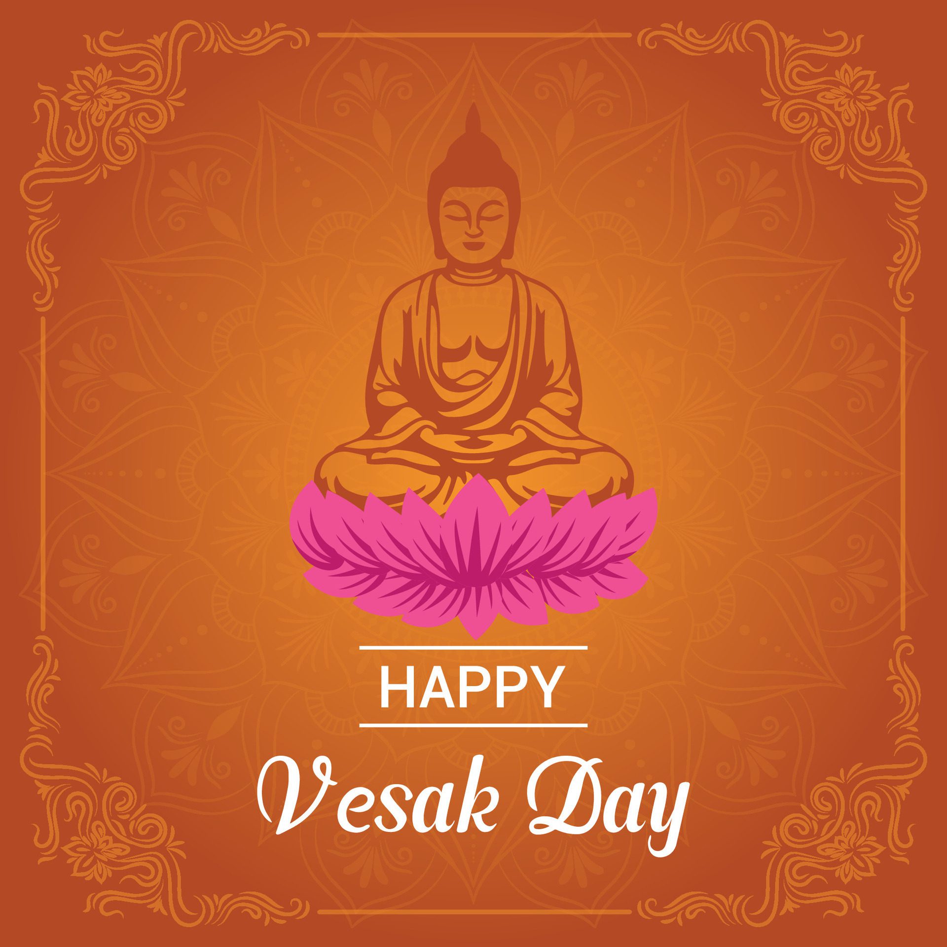 Flat vesak day illustration festival celebration and vesak day Banner Free Vector