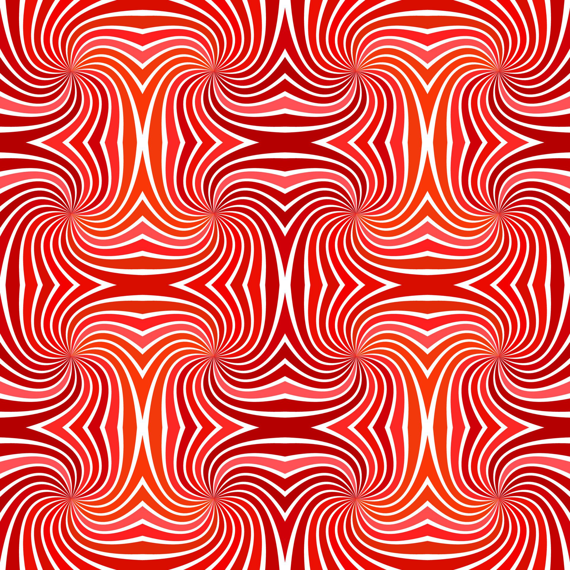 Red abstract hypnotic seamless striped spiral vortex pattern background design with swirling rays Free Vector