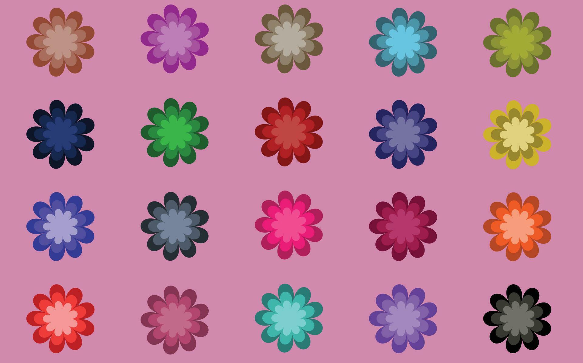 Colorful flower set Vector Art Stock Free