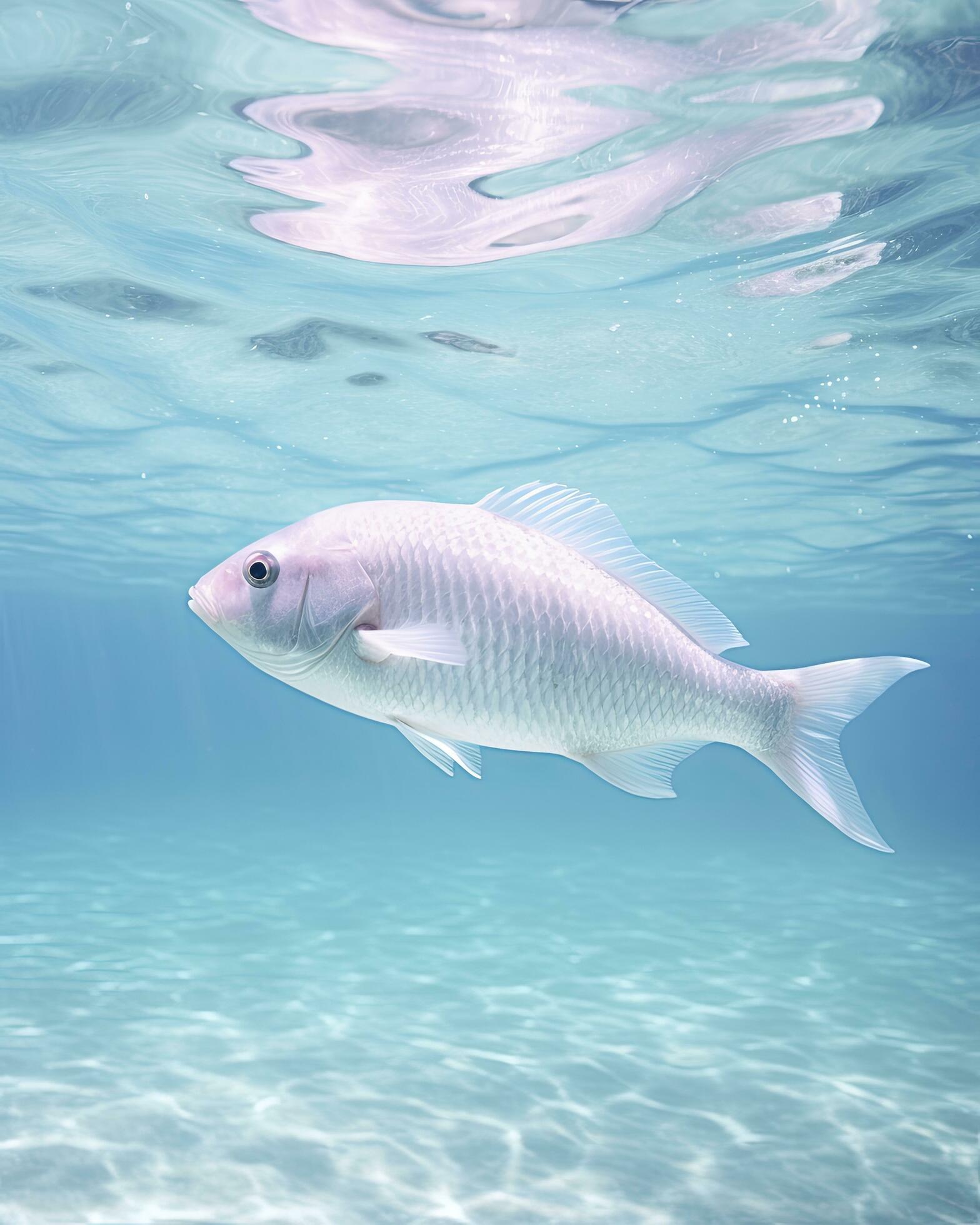 Realistic fish swimming in the ocean underwater Free Photo