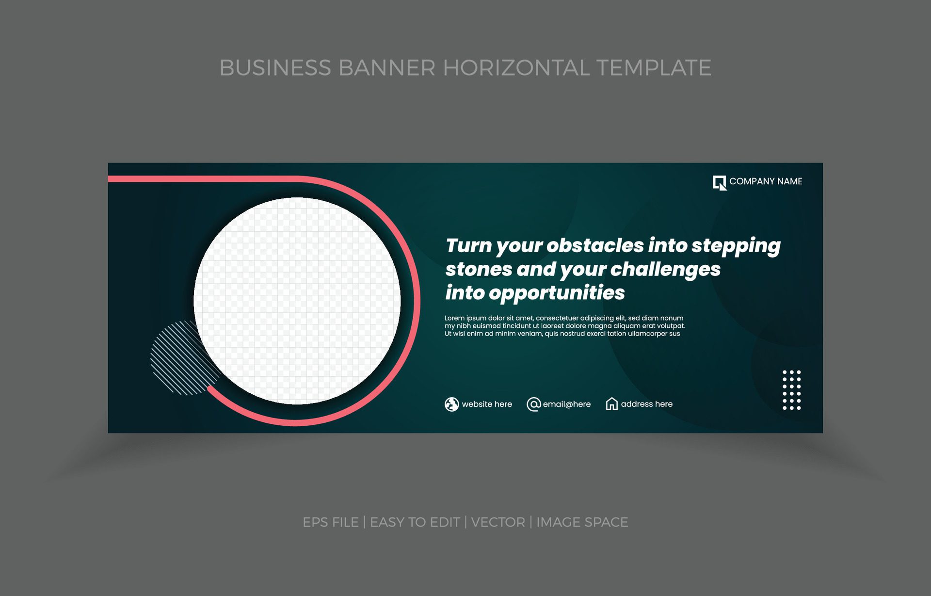 Business Horizontal Banner Template Design with Image Space Template Free Vector