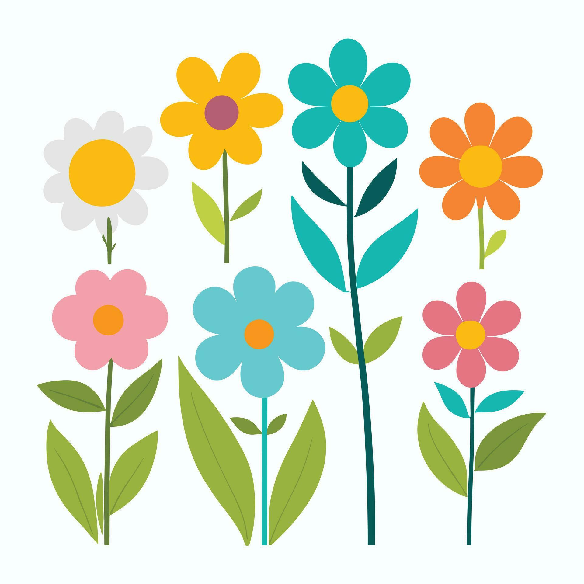 Flower sticker collection Stock Free