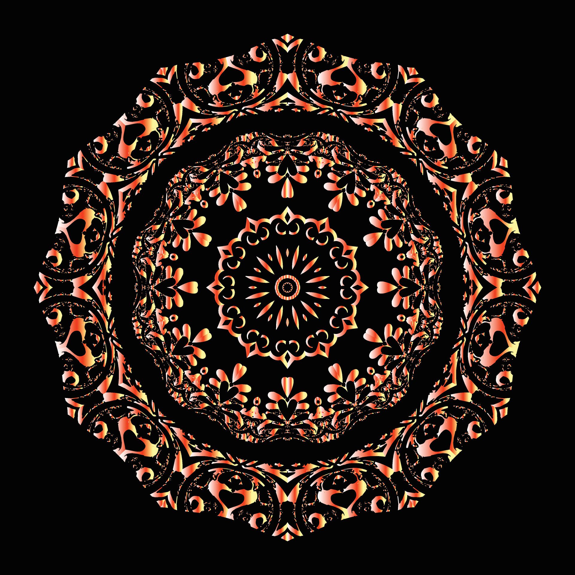 creative floral febric pattern mandala design Free Vector