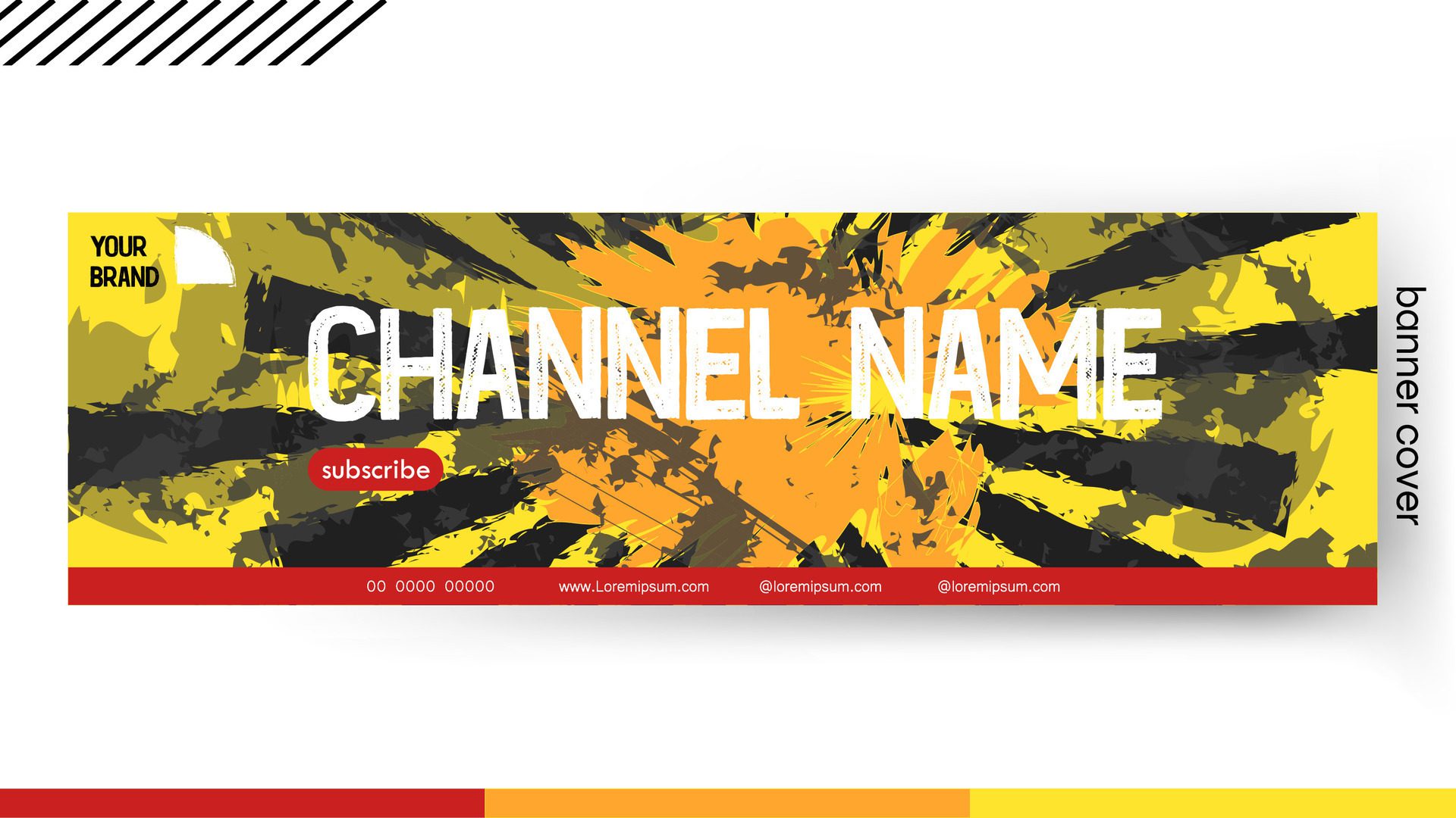 Cover banner Template yellow with black color style Grunge color design, Design a creative graphic banner for a web application. Free Vector