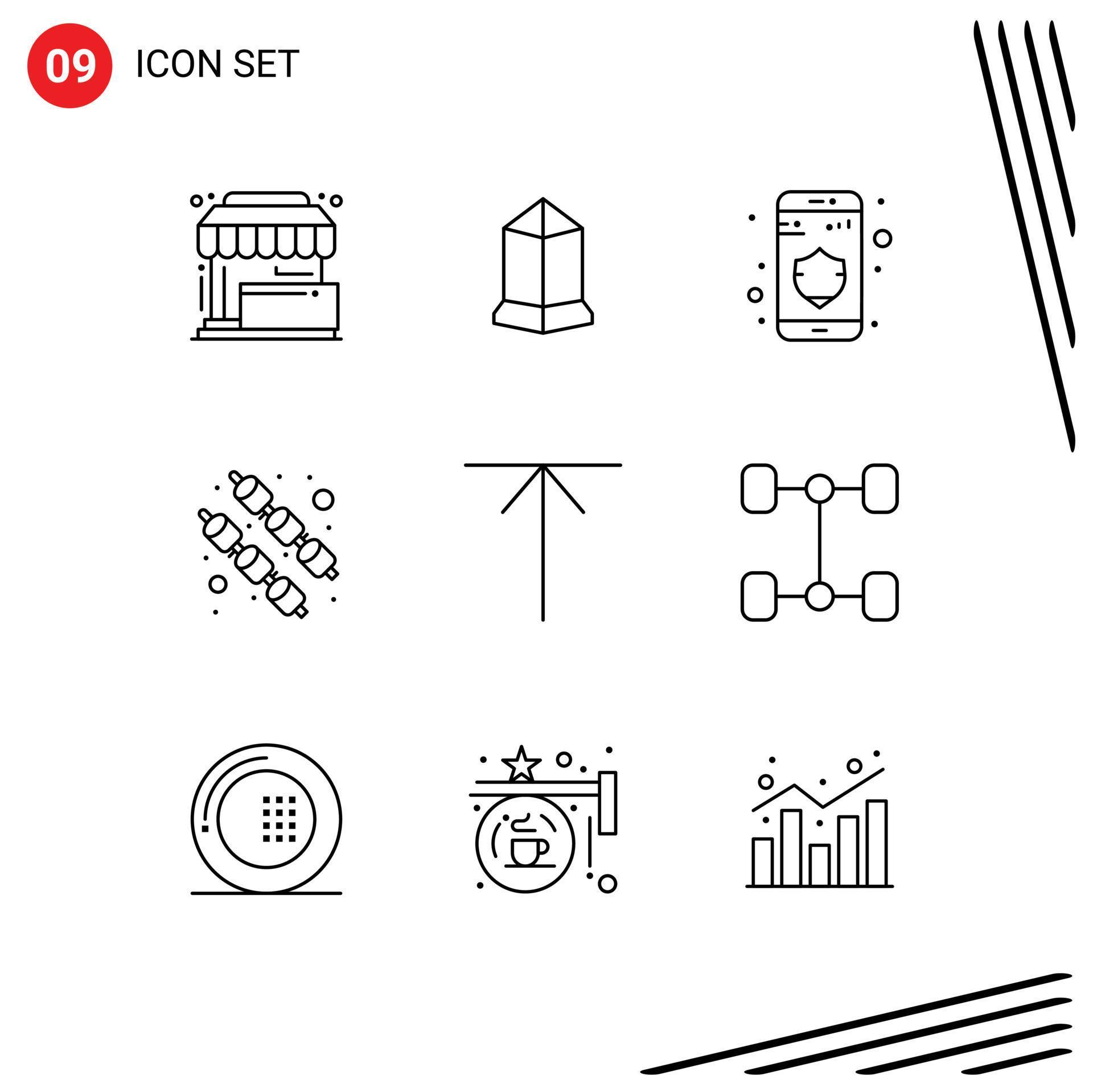 Modern Set of 9 Outlines and symbols such as up arrow crypto currency sweet food Editable Vector Design Elements Stock Free