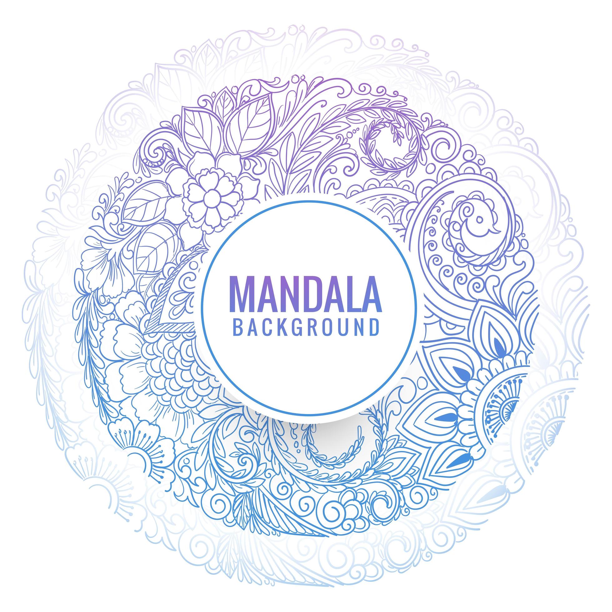 Circular blue purple decorative mandala floral background Stock Free