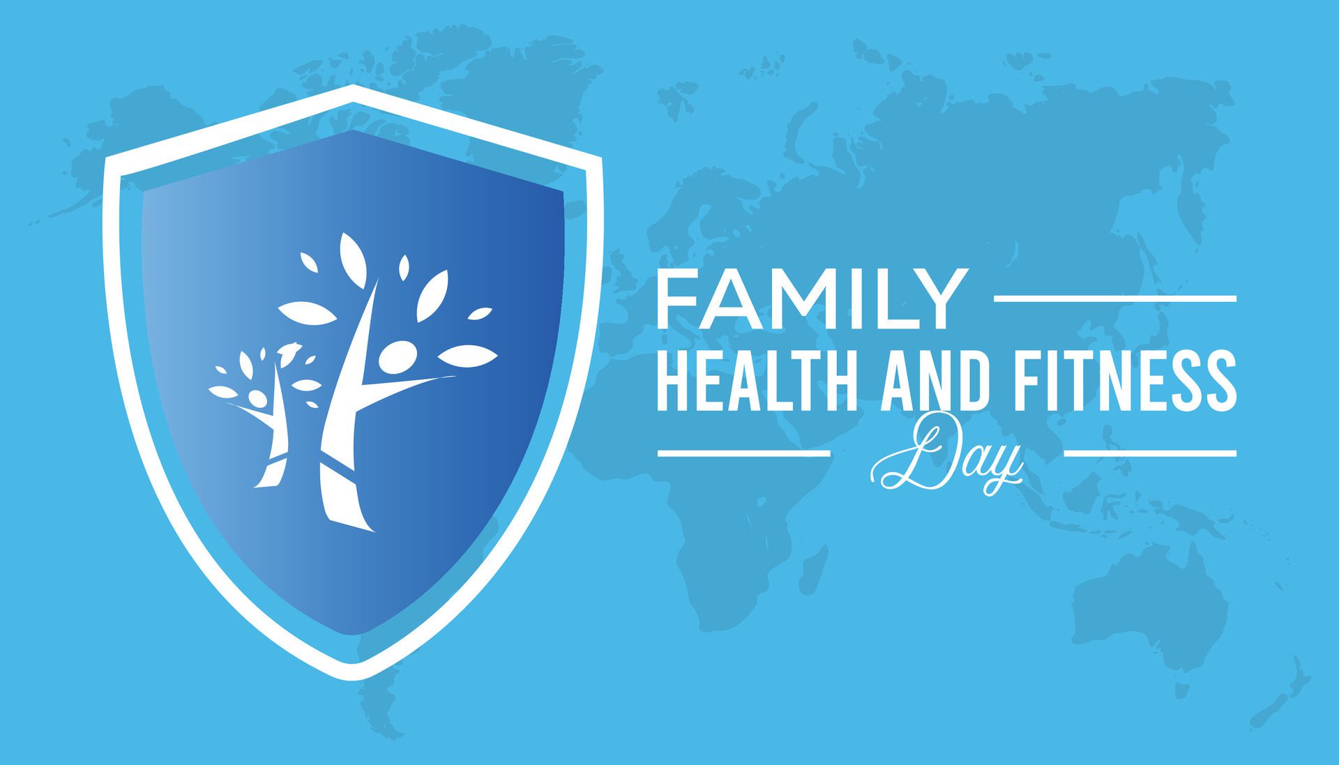 Family Health and Fitness day observed every year in June. Template for background, banner, card, poster with text inscription. Free Vector