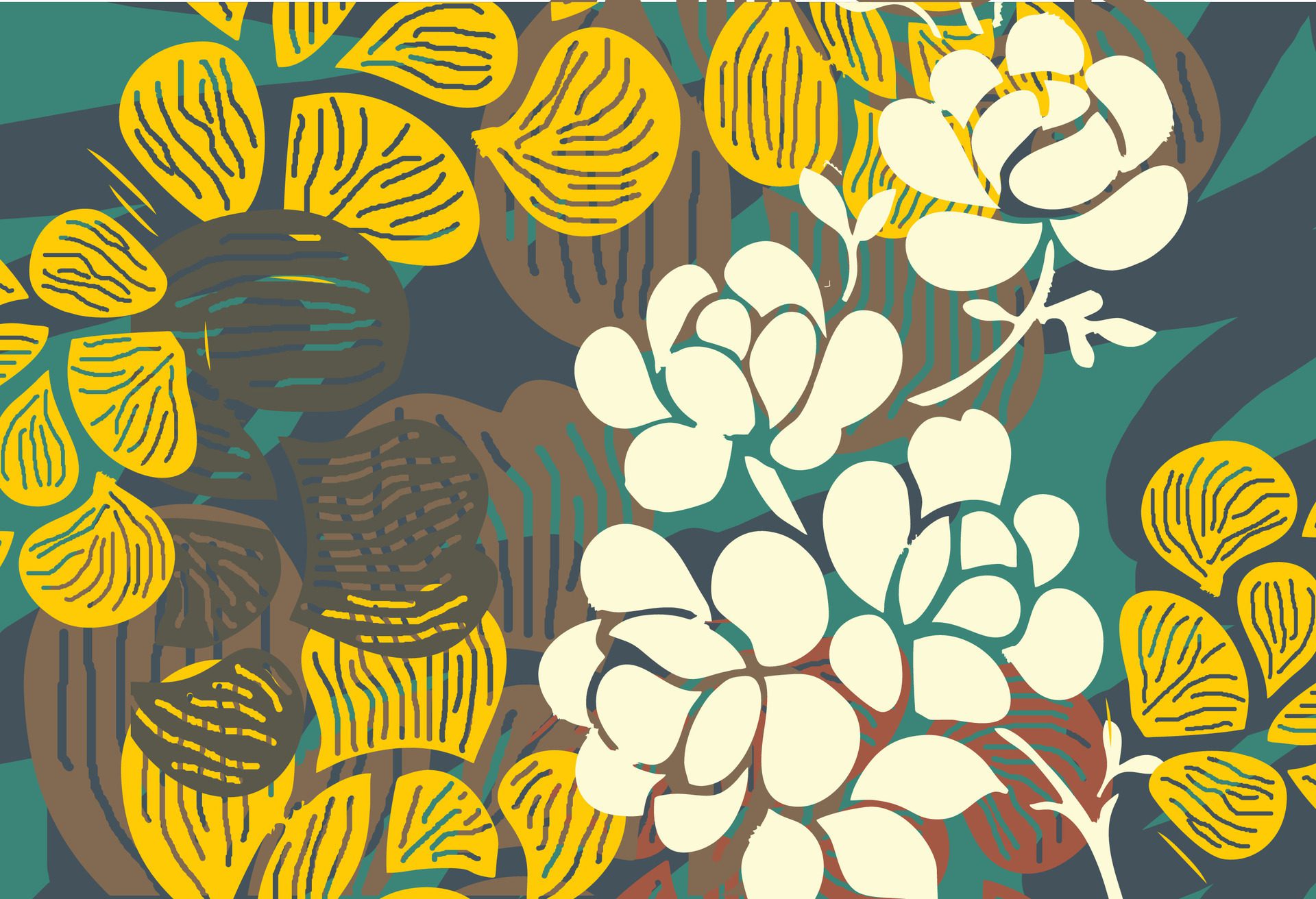 Indonesian batik motifs with very distinctive plant patterns Free Vector