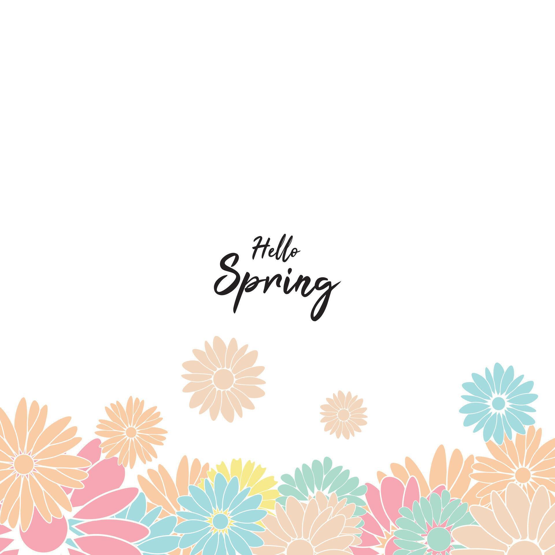 Spring abstract vector backgrounds with flowers,Art illustration for card, banner, invitation, social media post, poster, advertising. Stock Free