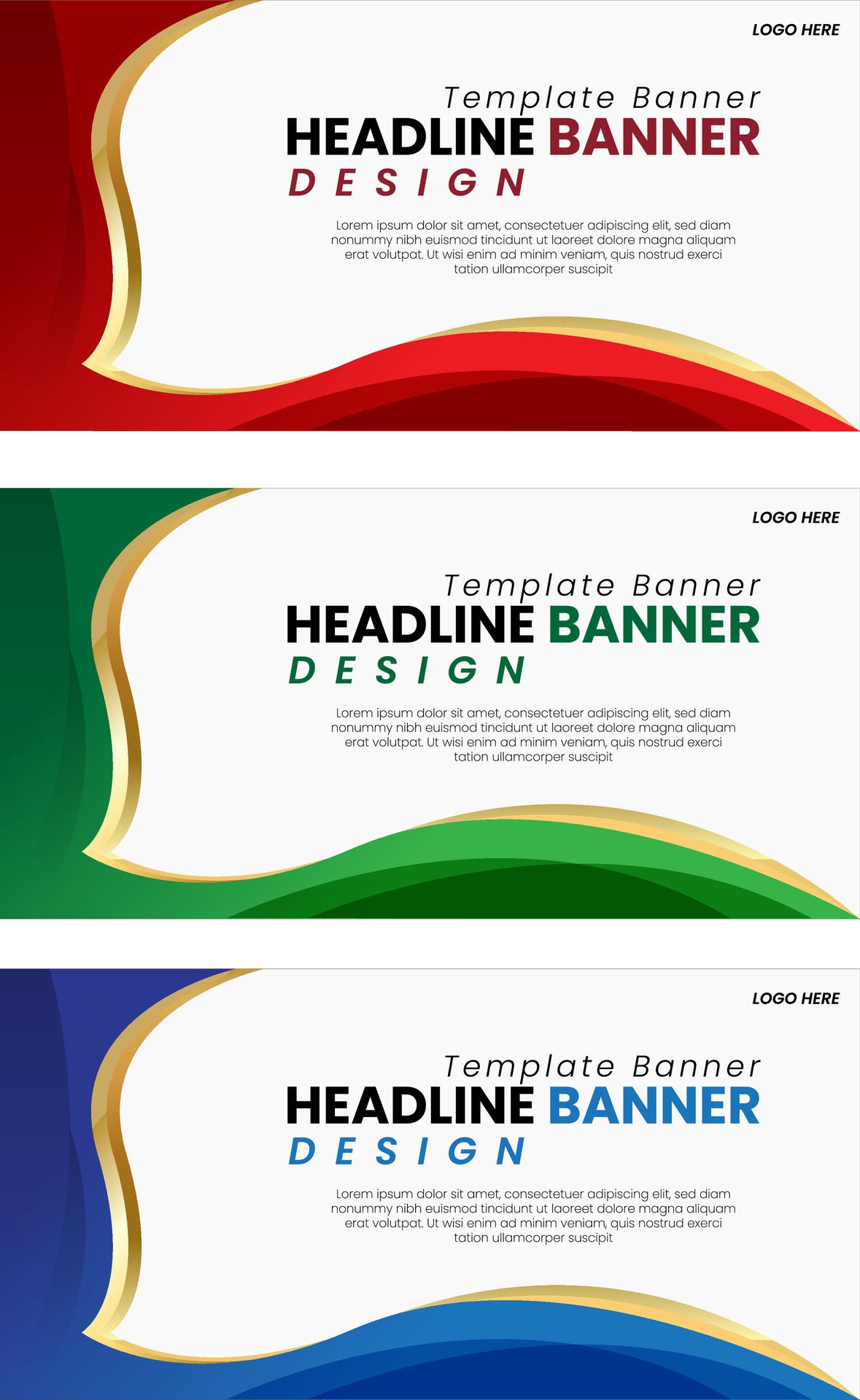 Banner Set Modern Template Free Vector