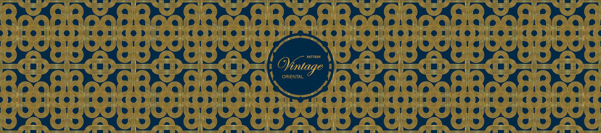 Vintage asia gold blue pattern Chinese, Abstract pattern Japanese and Korean. Free Vector