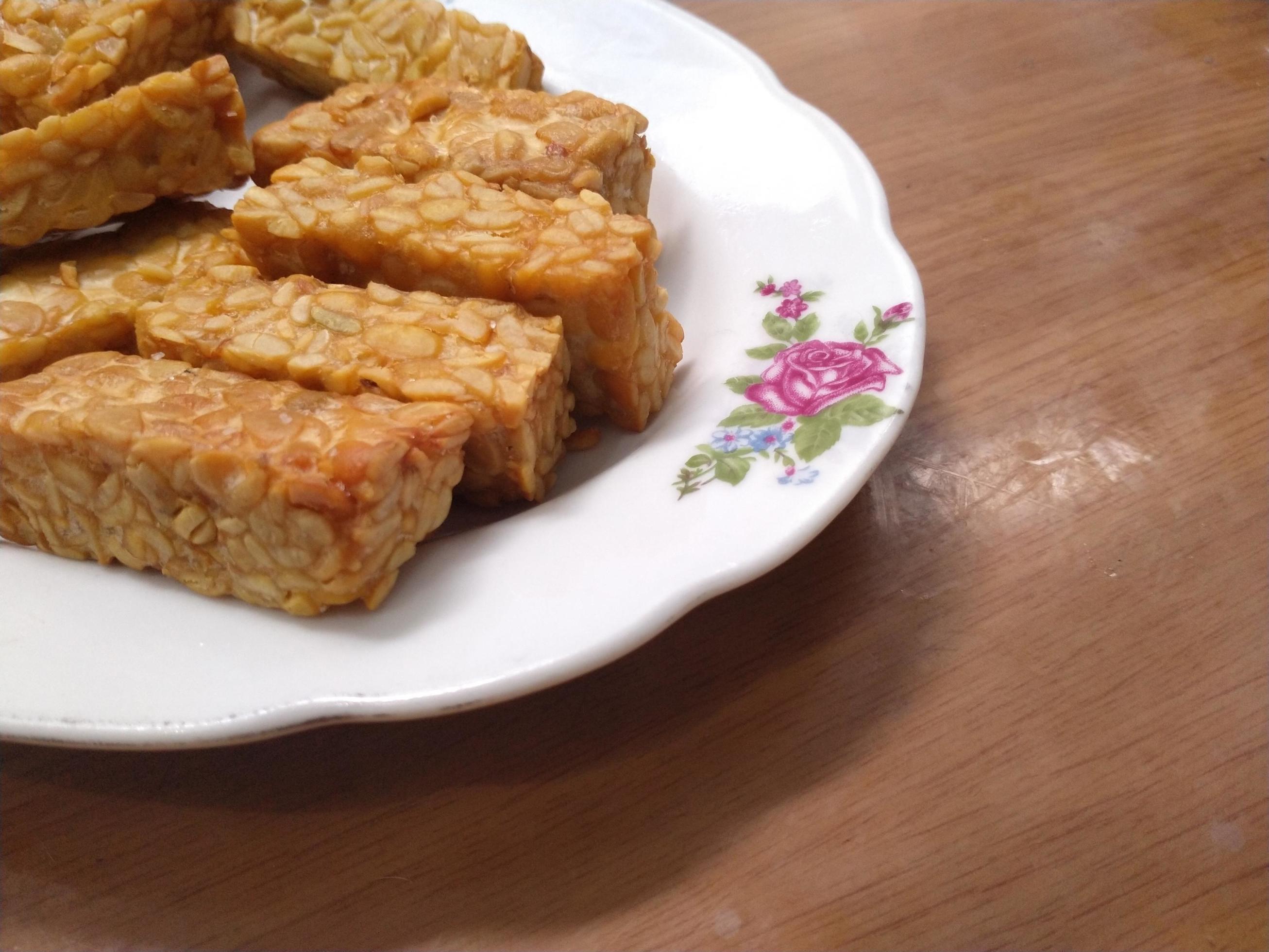 high nutritious food of Indonesia tempeh made from soybean Stock Free