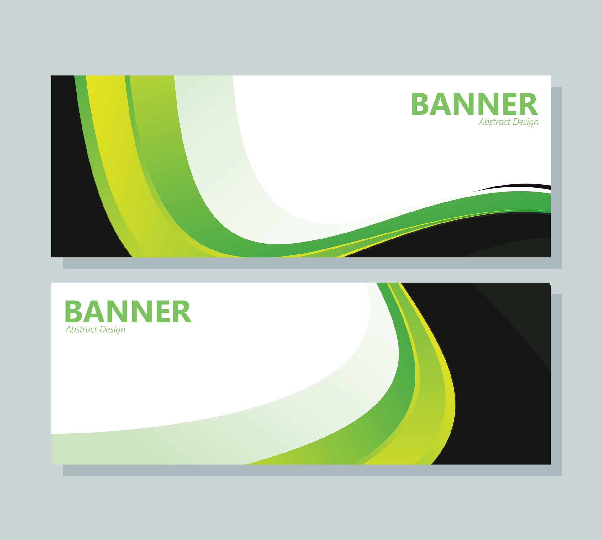 green abstract wave banner design Free Vector