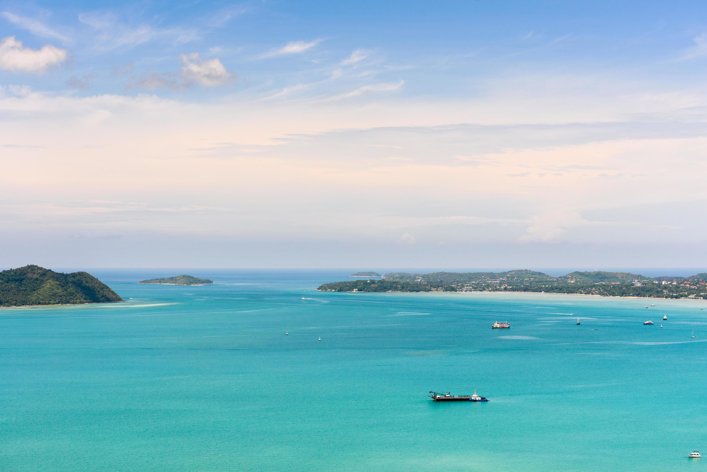 View blue sky over the Andaman Sea in Phuket, Thailand Stock Free