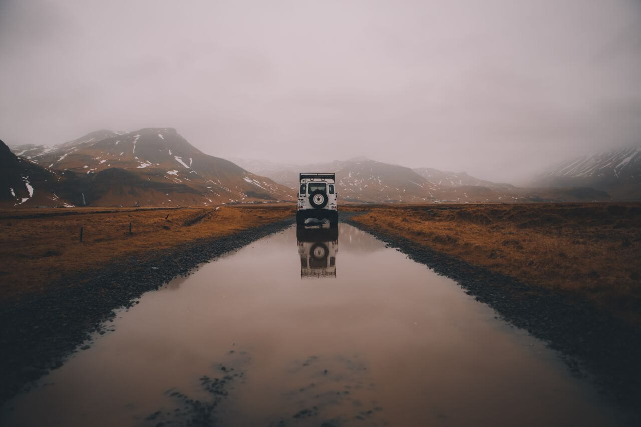 White Land Rover Car Jeep Stock Free