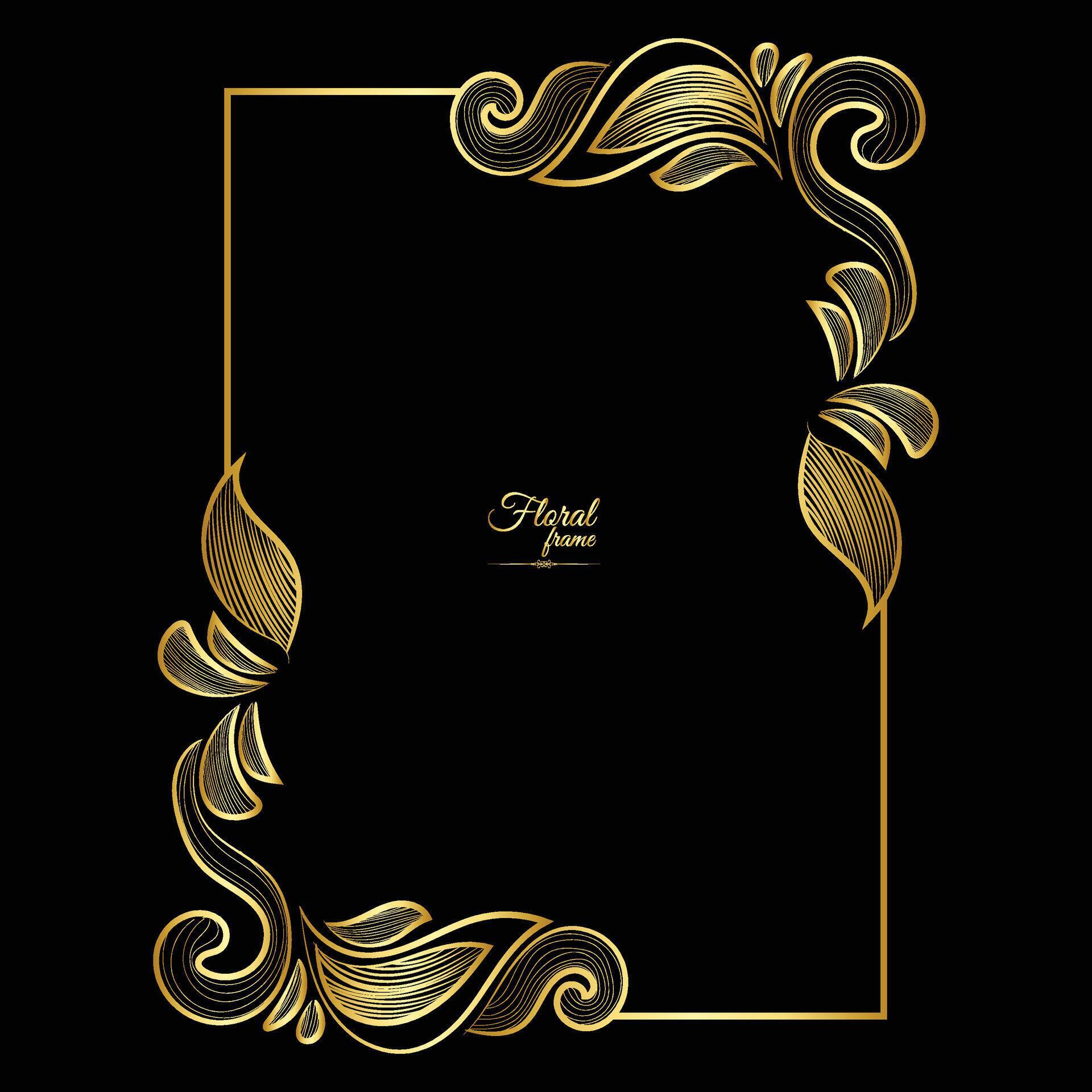 Vector luxury decorative golden vintage frames and borders. retro ornamental frame art and flower isolated floral background Stock Free