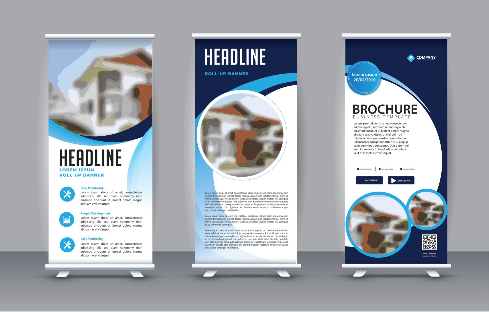 Business Roll Up. Standee Design. Banner Template Free Vector