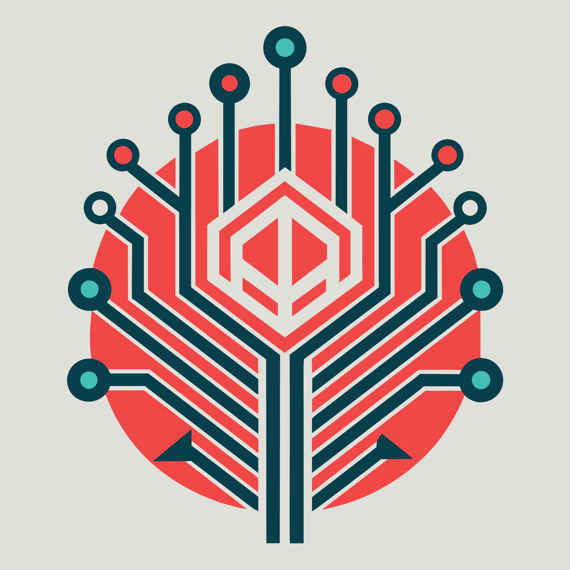 Stylized Illustration of an Electronic Circuit Board, Minimalistic design incorporating a circuit pattern, minimalist simple modern logo design Free Vector