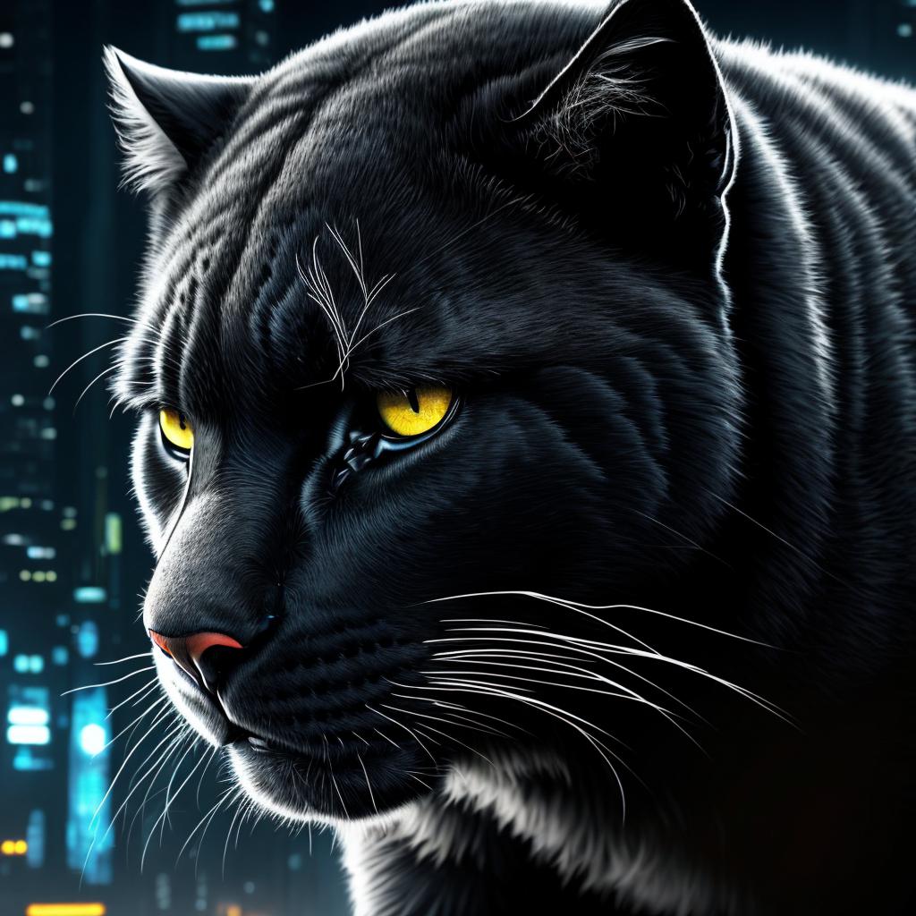 Big black panther,thunder eye,8k by @ai_generated