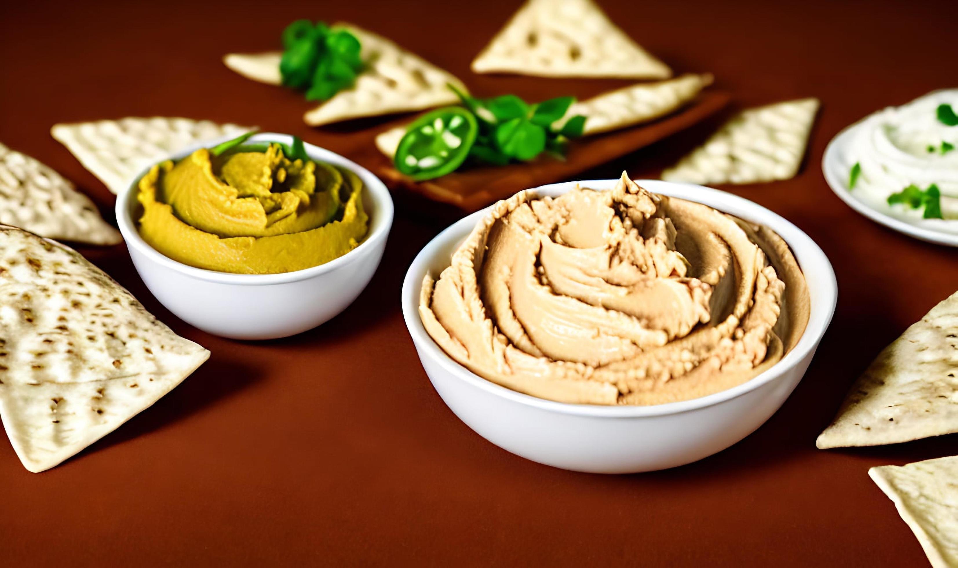 Healthy food. Traditional freshly made organic hummus. Stock Free