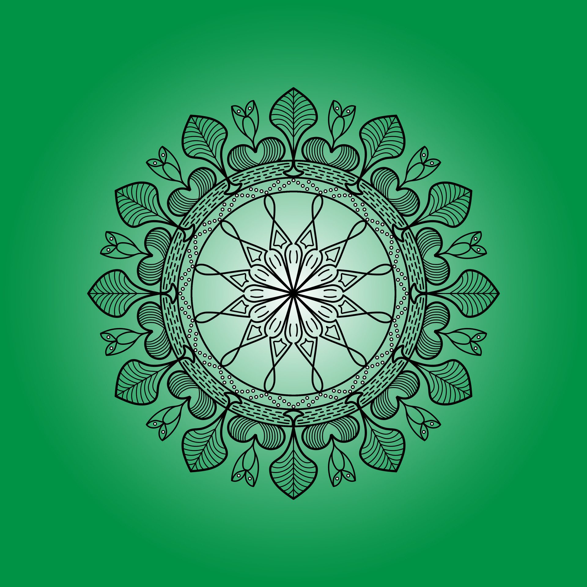 a green circular design with a circular pattern on it Free Vector