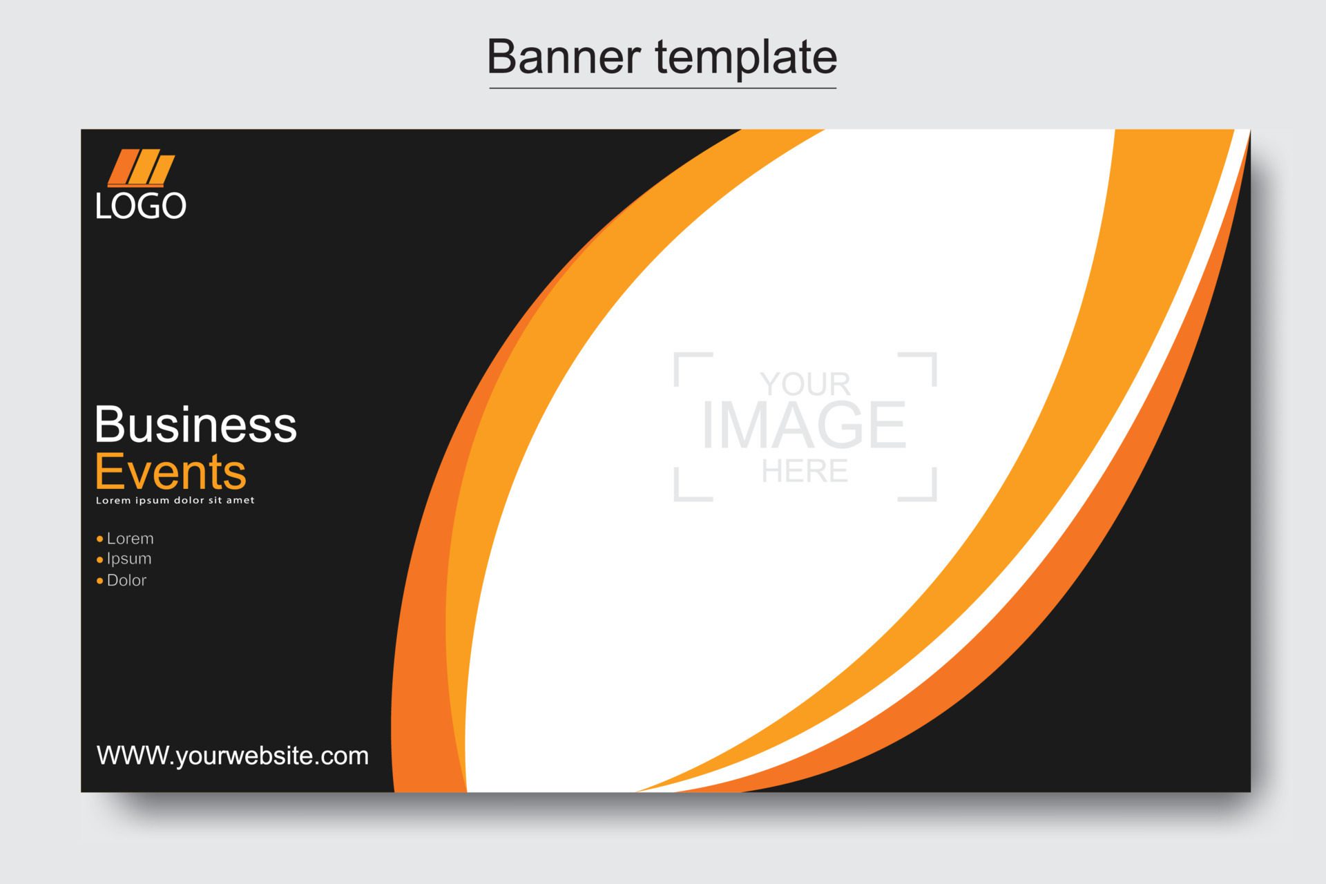 Vector abstract design web banner template. Web Design Elements – Header Design. Abstract geometric web banner template on grey background. Free Vector