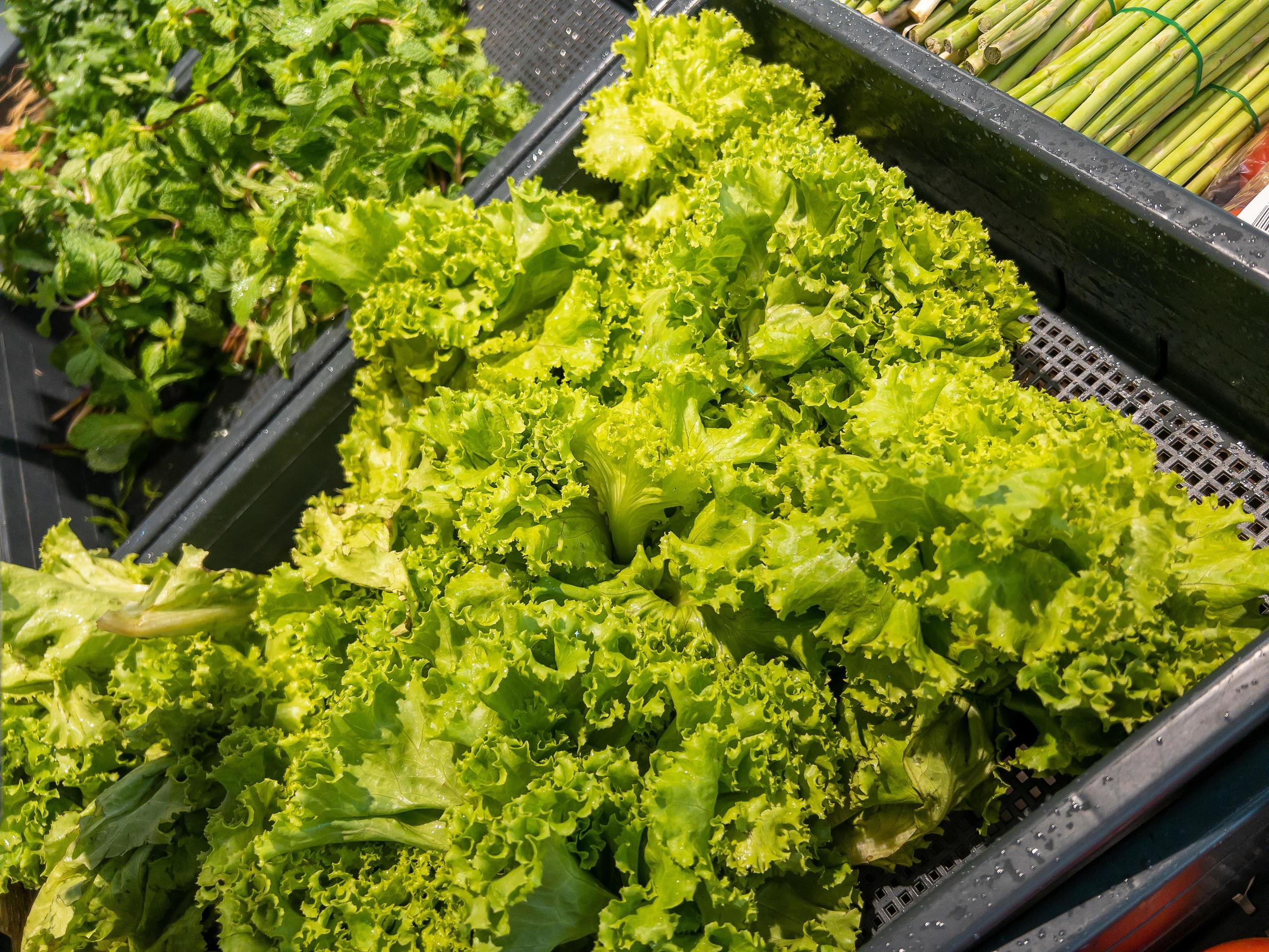 Fresh organic Vegetables and fruits on shelf in supermarket, farmers market. Healthy food market concept Stock Free