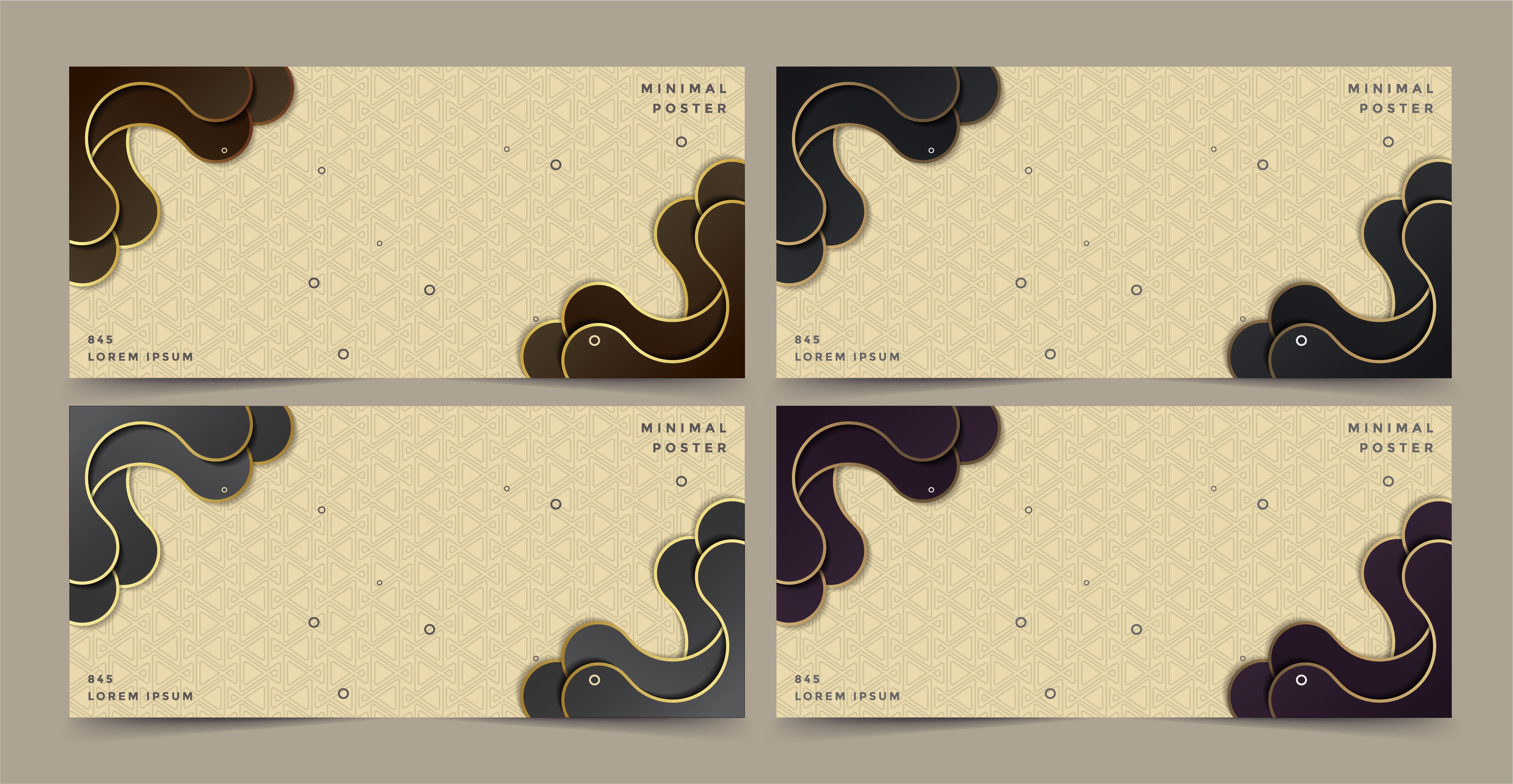 Banners with geometric textures and abstract retro waves Free Vector