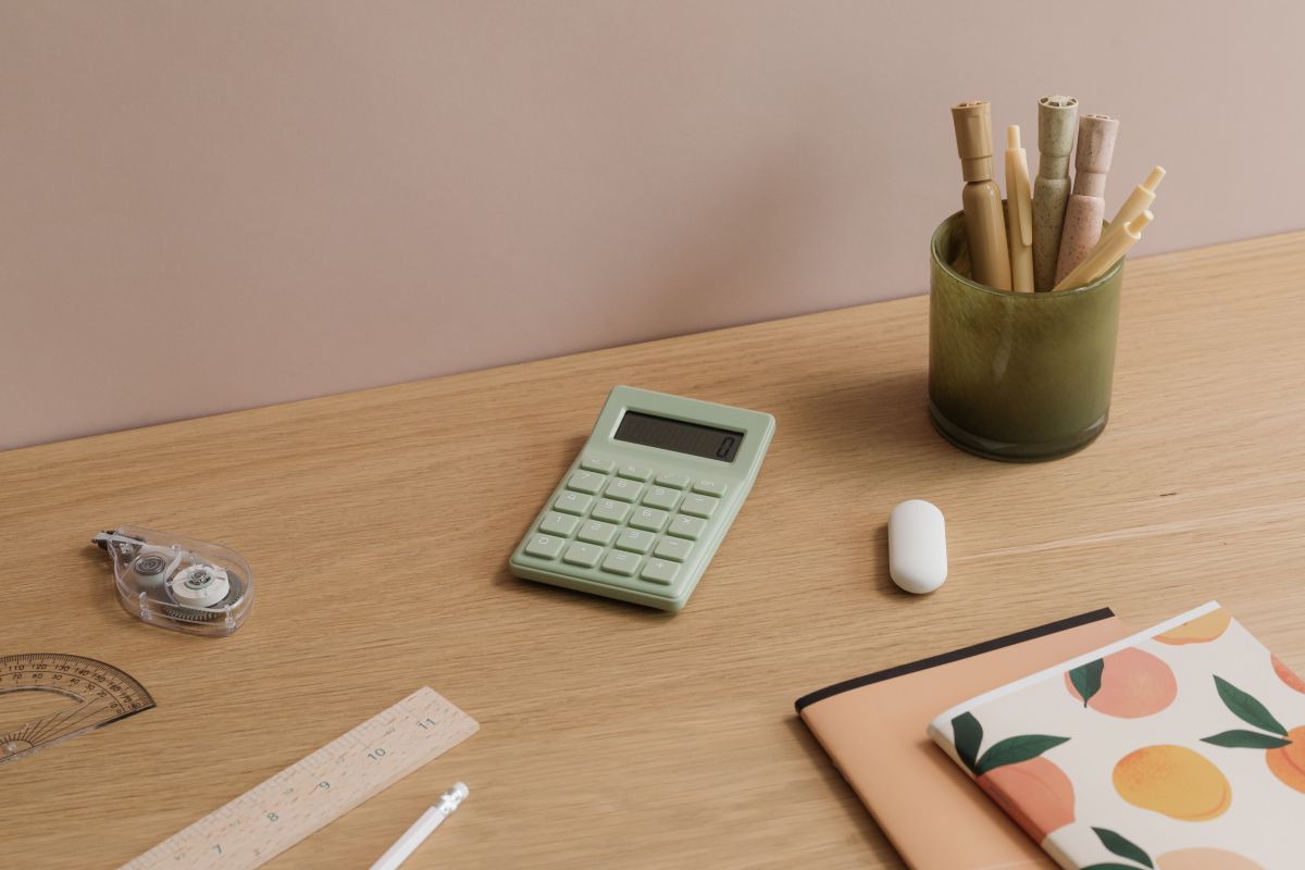 
									Pastel and Minimalist Stationery Aesthetic Collection: Modern Desk Accessories and School Supplies Stock Free