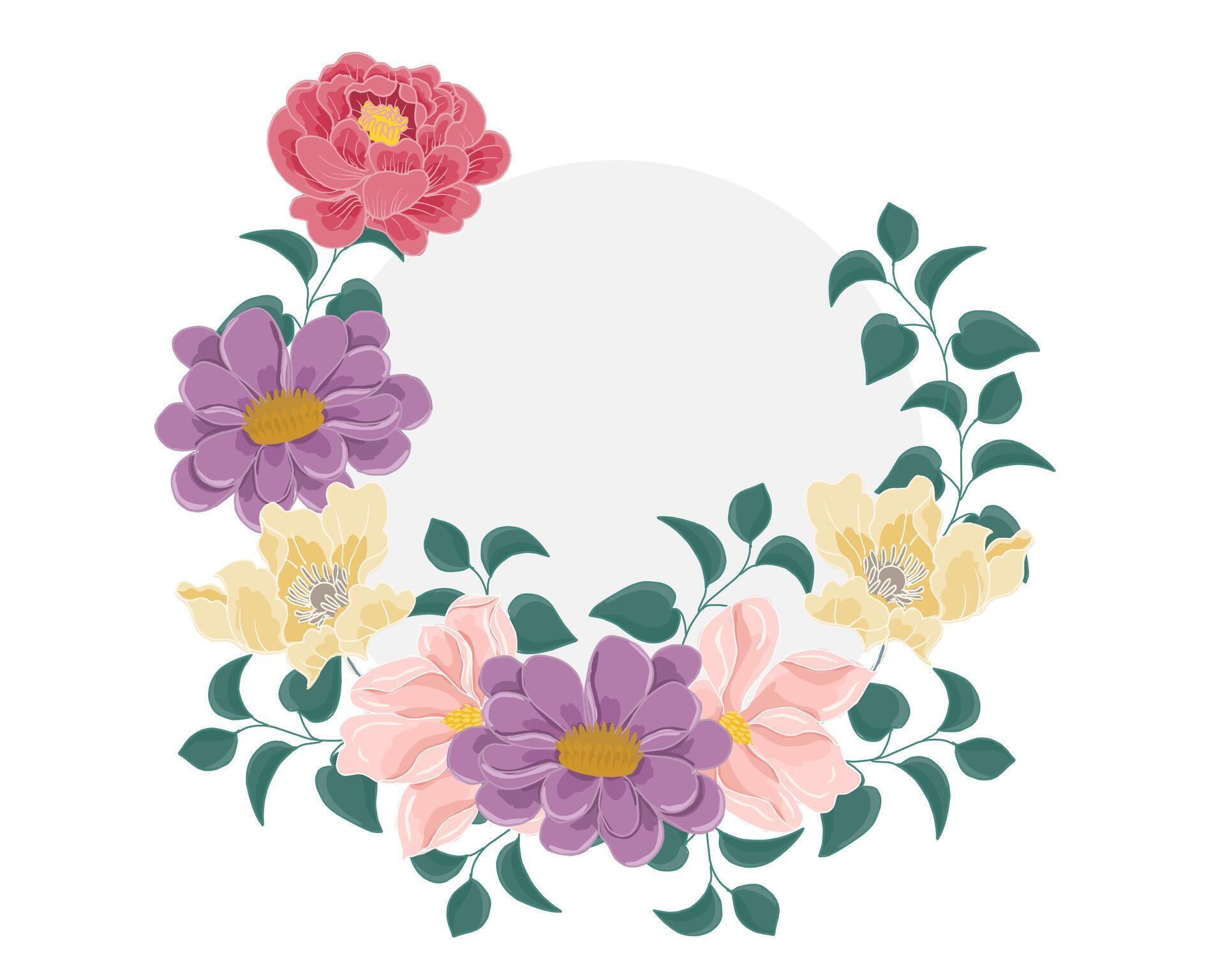 Rose and Lotus Flower Wreath Stock Free