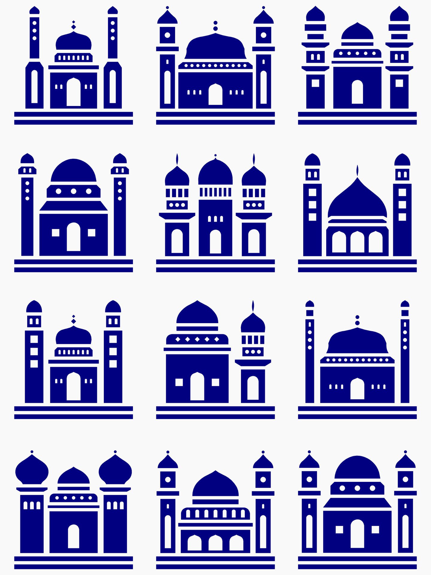 Mosque muslim pattern for decoration, background, panel, and cnc cutting Free Vector