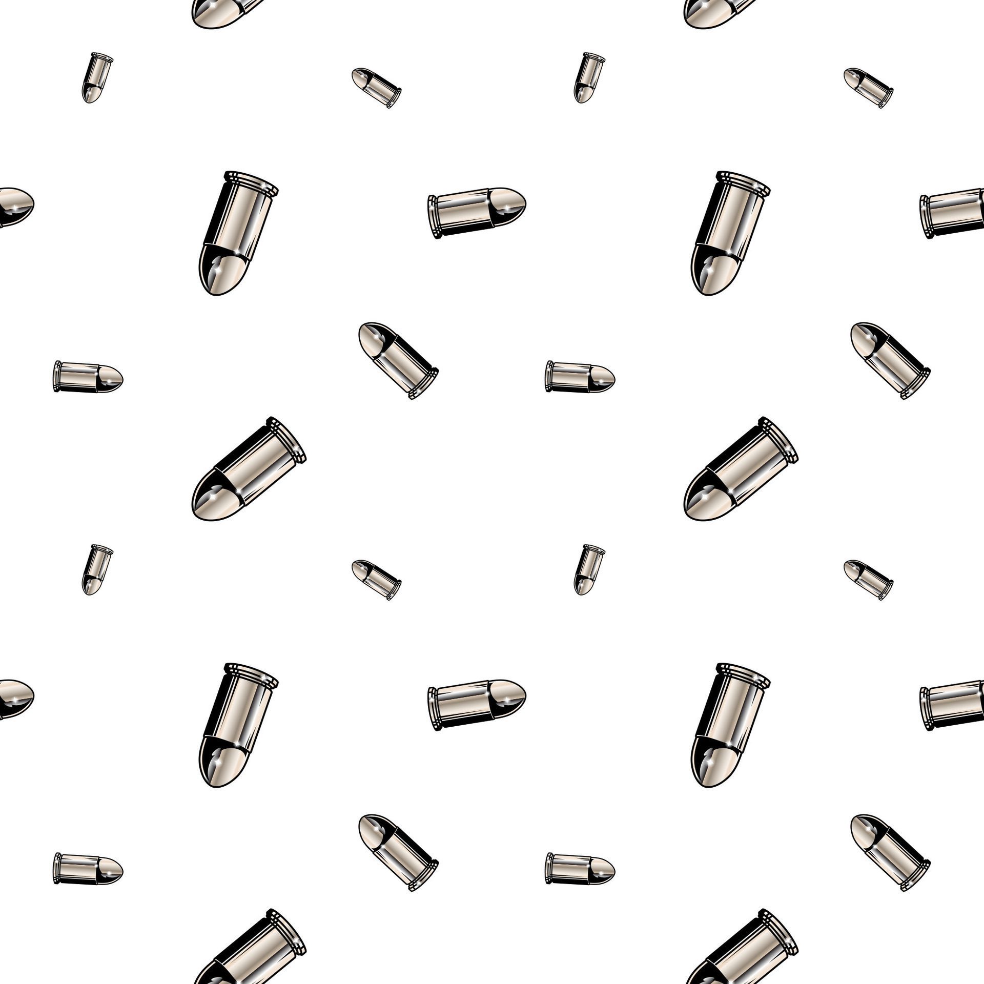 Metallic chrome bullets pattern. Seamless background design. Free Vector