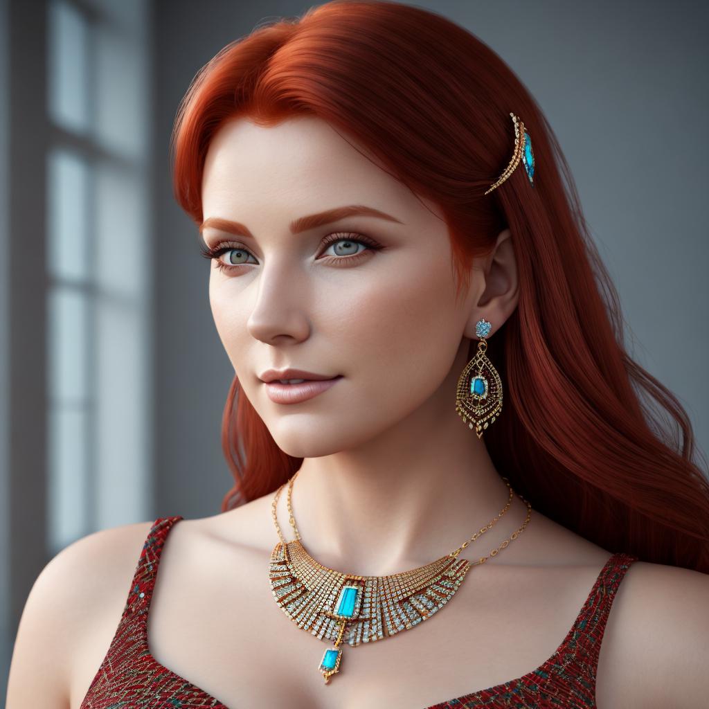 Magnifique femme rousse portant by @ai_generated