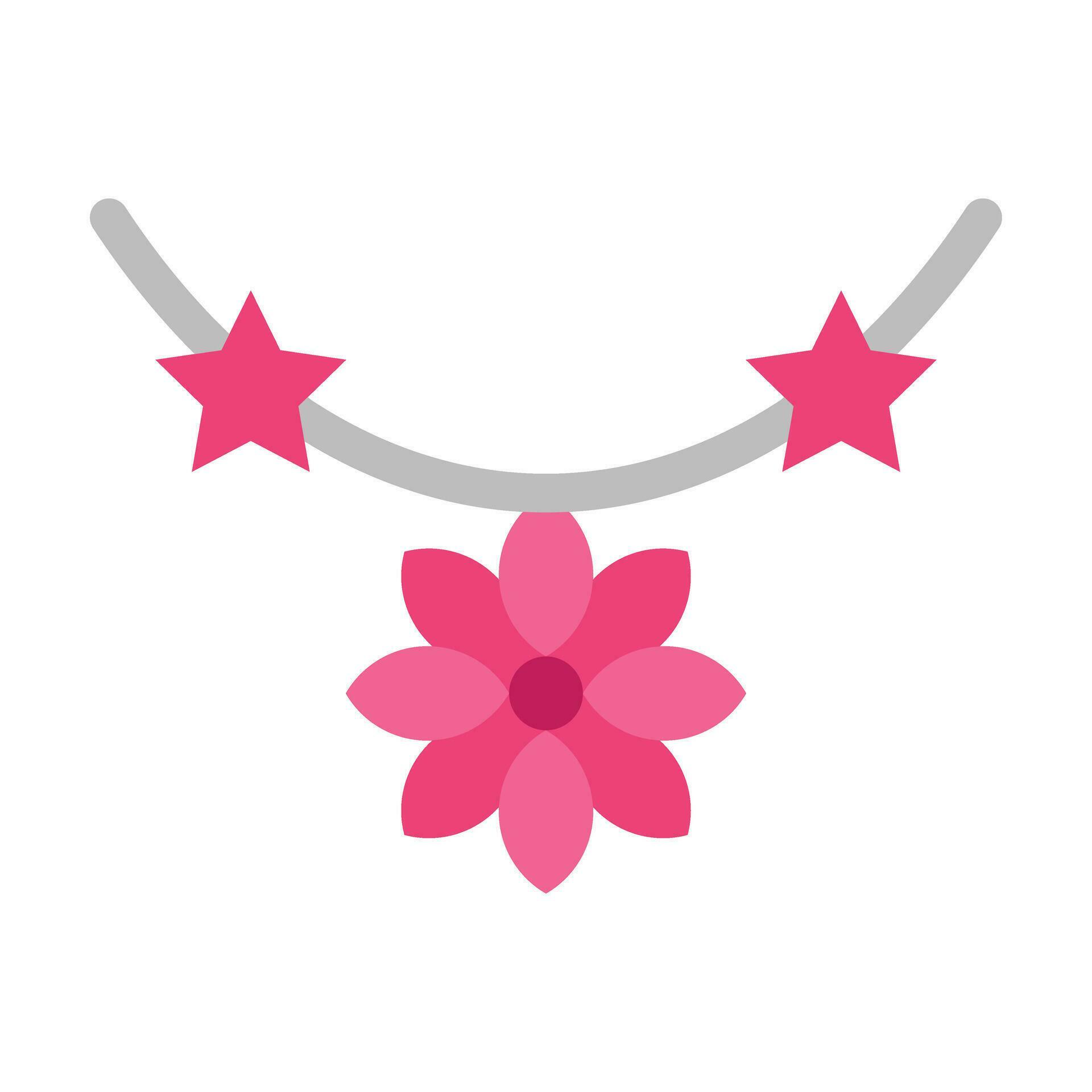 Flower Necklace Vector Flat Icon For Personal And Commercial Use. Stock Free