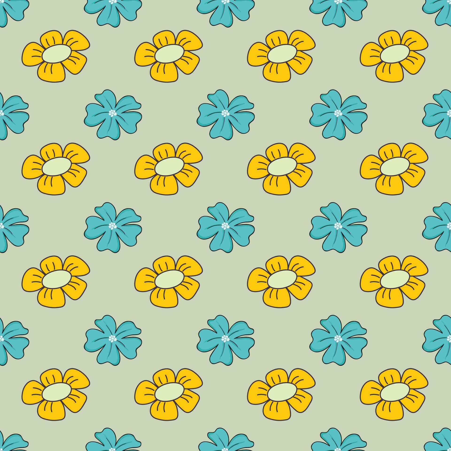 organic flat pressed flowers pattern in vector form Stock Free